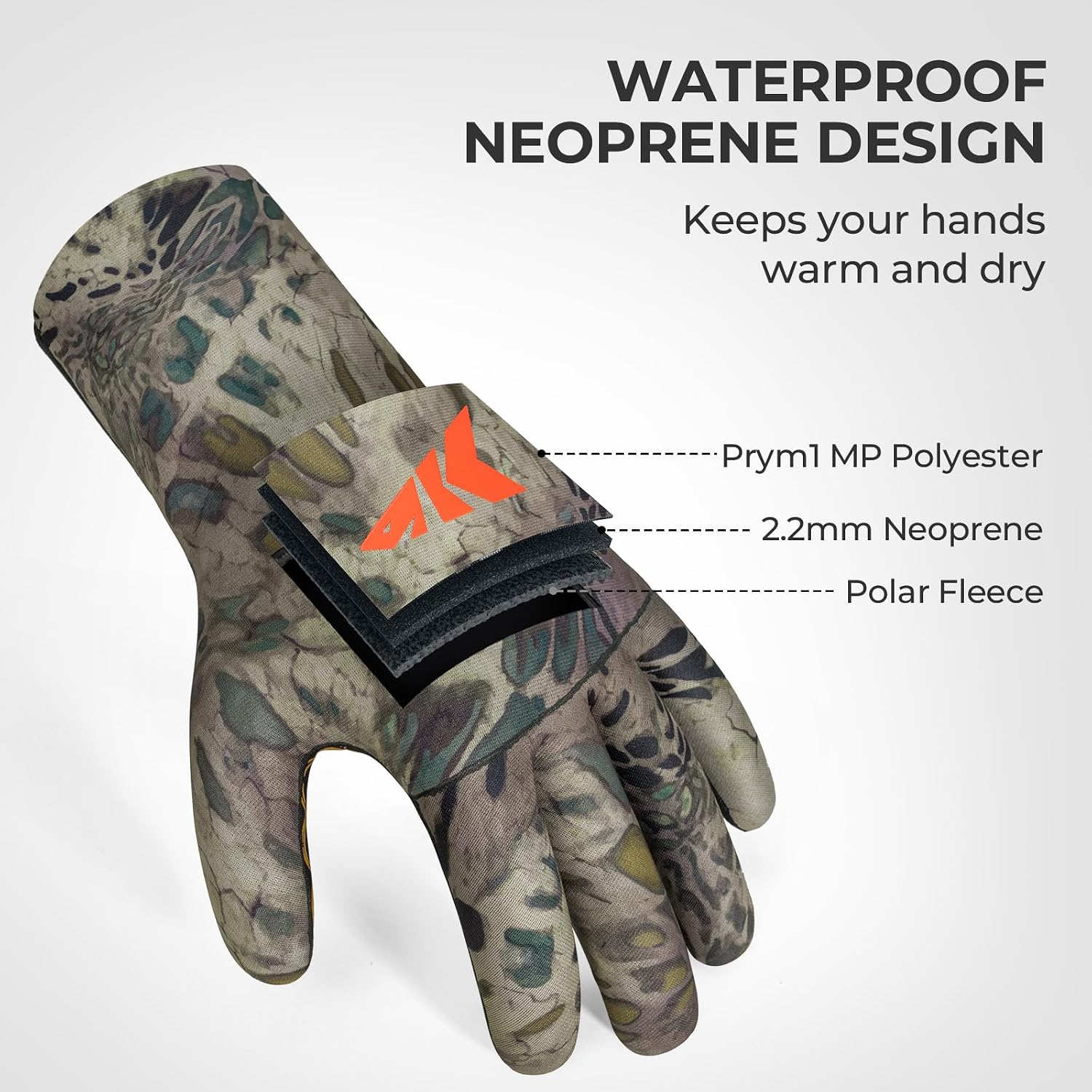 Detalle 2 de KastKing IceRiver Fishing Gloves, Waterproof Neoprene, Fleece-Lined Grip