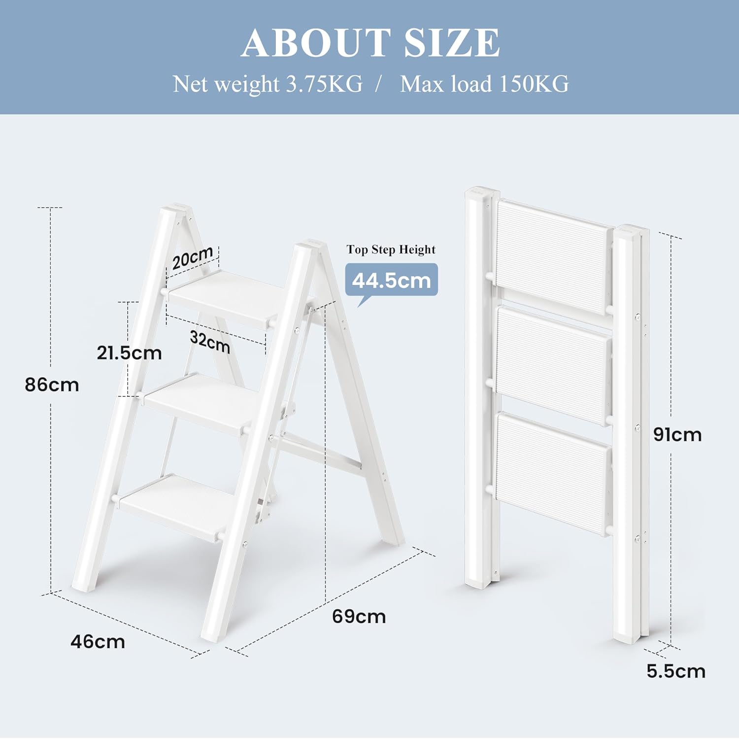 Thumbnail 5 de GameGem 3 Step Ladder 150kg load