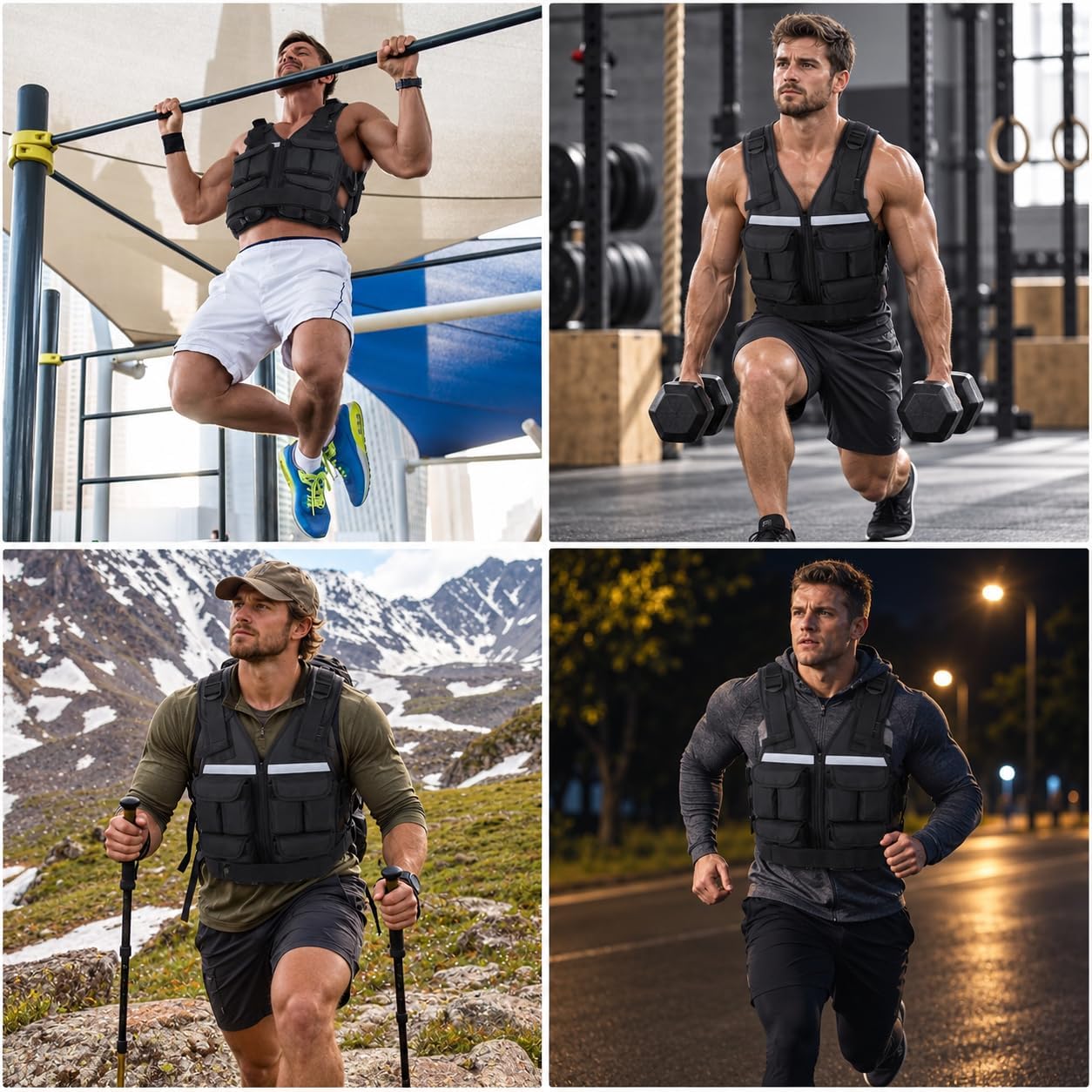Detalle 2 de Sportneer Adjustable Weighted Vest, 2–42 lb, Removable Iron Sand Bags