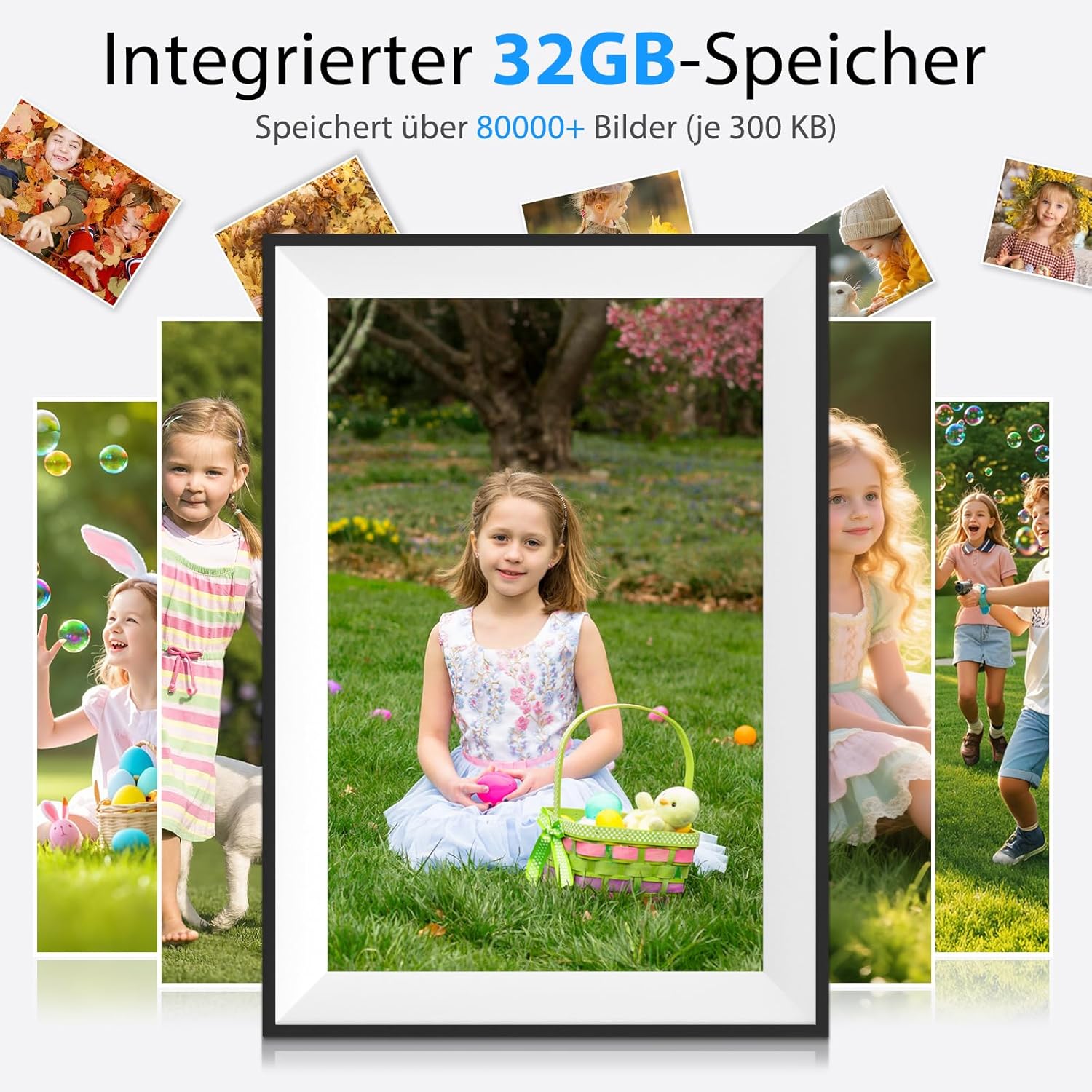 Thumbnail 6 de Frameo Digitaler Bilderrahmen WLAN 10,1 Zoll – 32 GB, 1280x800 IPS Touchscreen, automatische Drehung, Wandmontage, App-Sharing