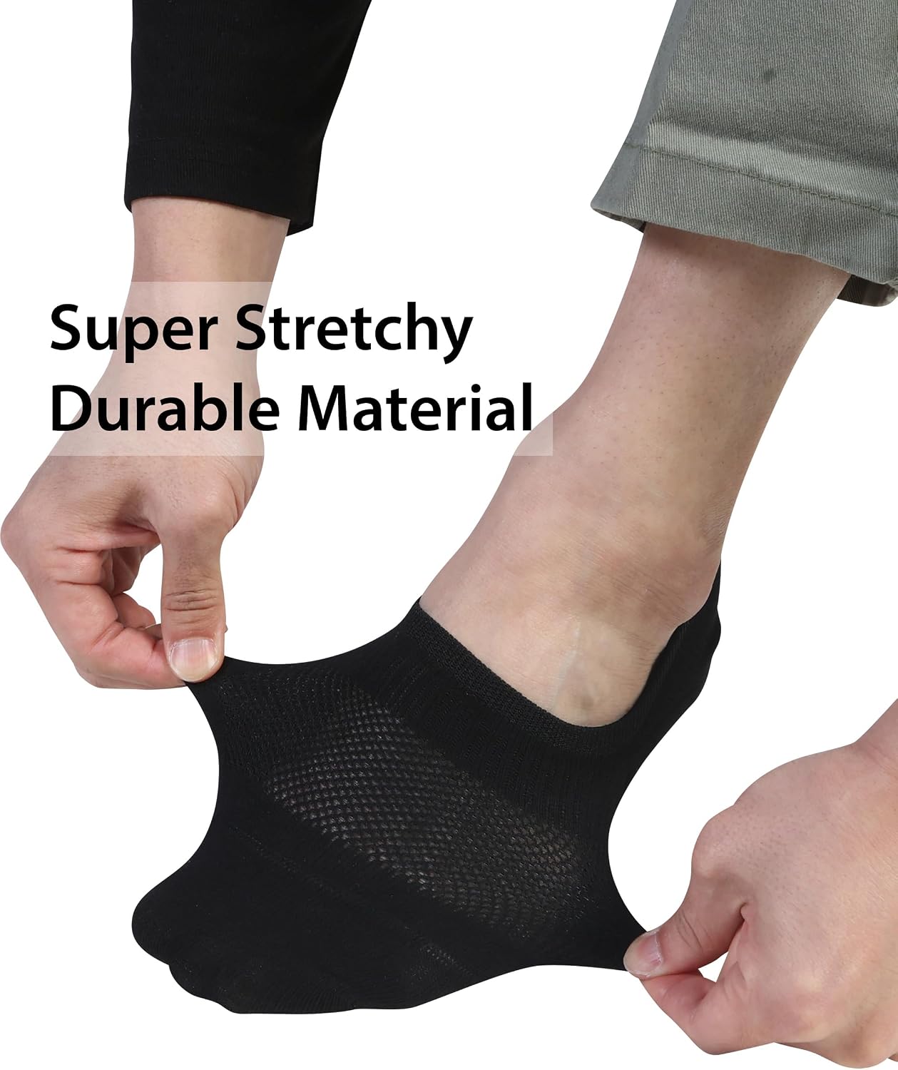 Detalle 2 de Pro Mountain Thin No-Show Socks (Seamless, Wide Toe Box) 6-Pack — Cotton Liner Socks for Wide Feet