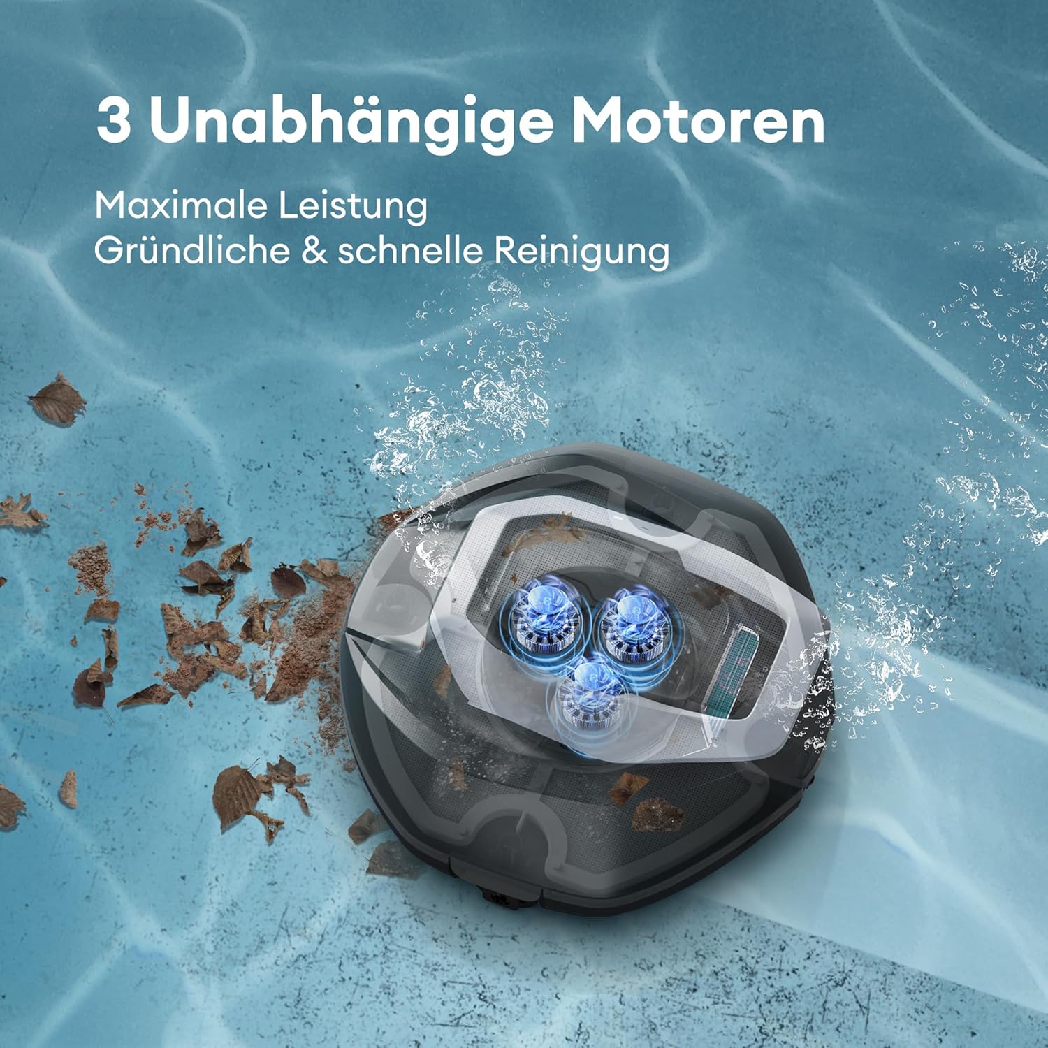 Detalle de Ultenic Pooleco 10s Poolroboter – Kabelloser Allround-Reiniger für bis zu 80 m²