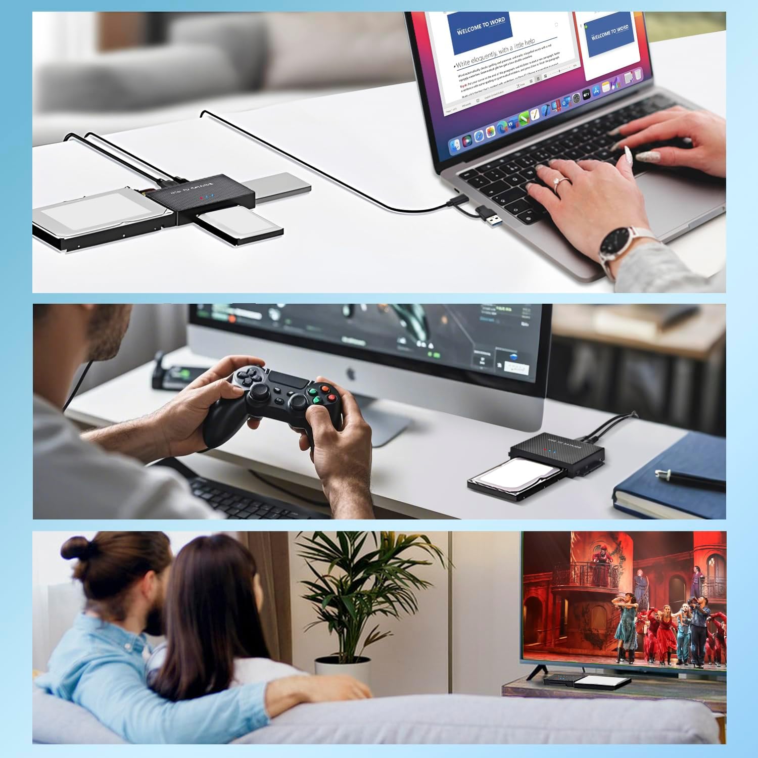 Thumbnail 6 de Amtake USB 3.0 zu IDE/SATA Festplatten-Adapter (2,5"/3,5") mit Netzteil 12V 2A