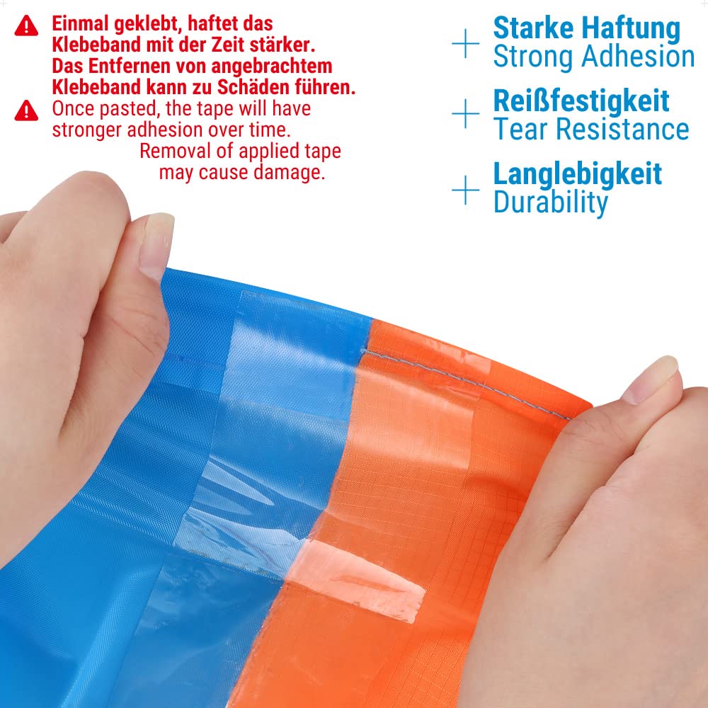 Thumbnail 2 de ecooe Ruban de réparation de tente 8 cm x 10 m, adhésif transparent étanche (PET)