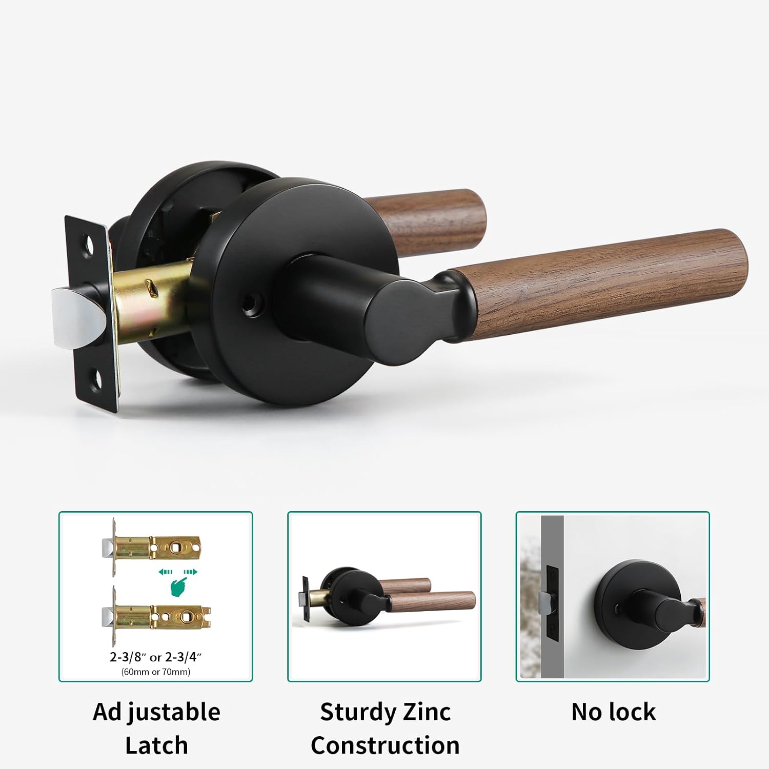 Detalle 2 de YAGU Passage Door Lever, Matte Black