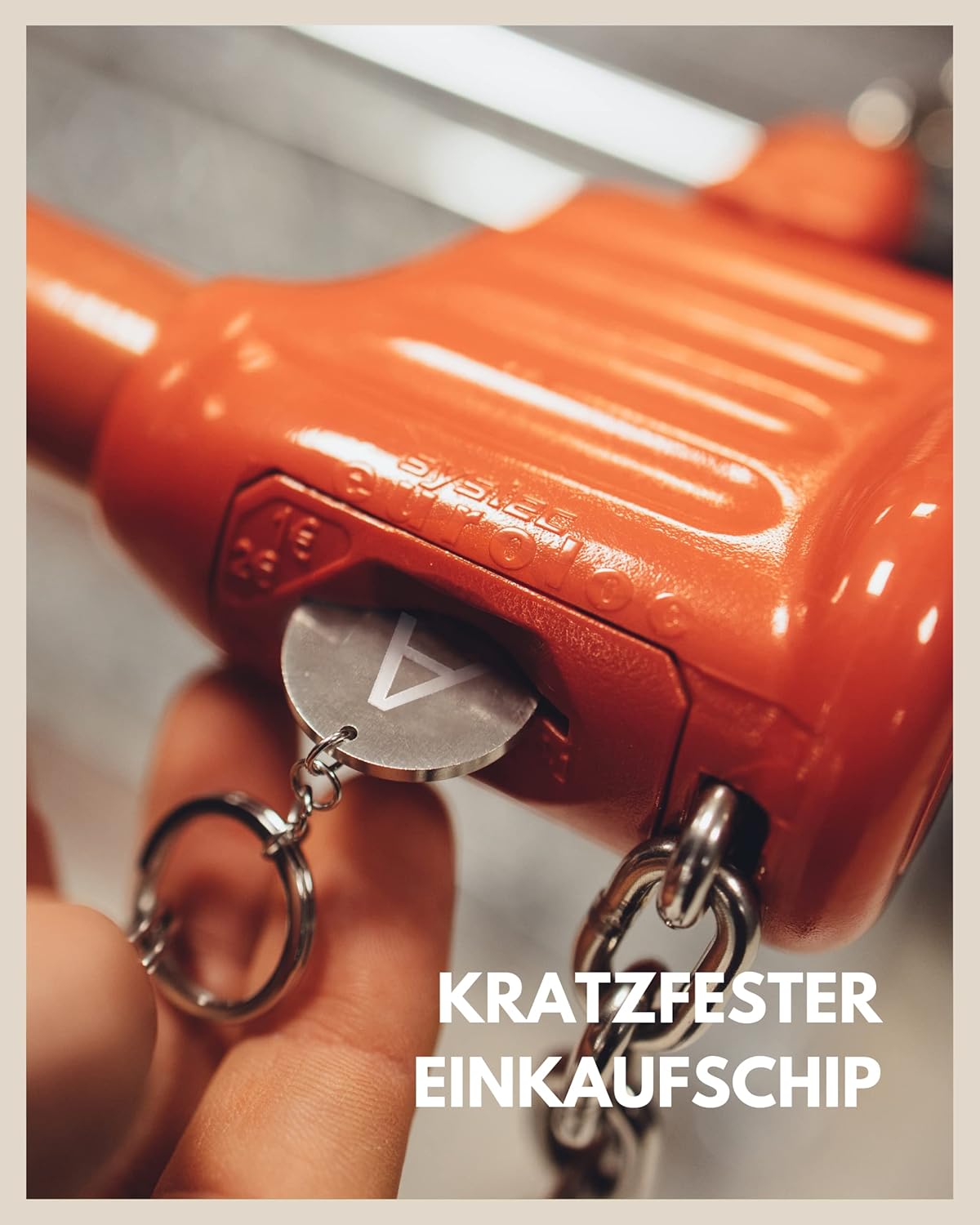 Thumbnail 3 de GD GOOD.designs Schlüsselanhänger Buchstabe mit Einkaufschip – personalisierbarer Anhänger aus Edelstahl, 23 mm