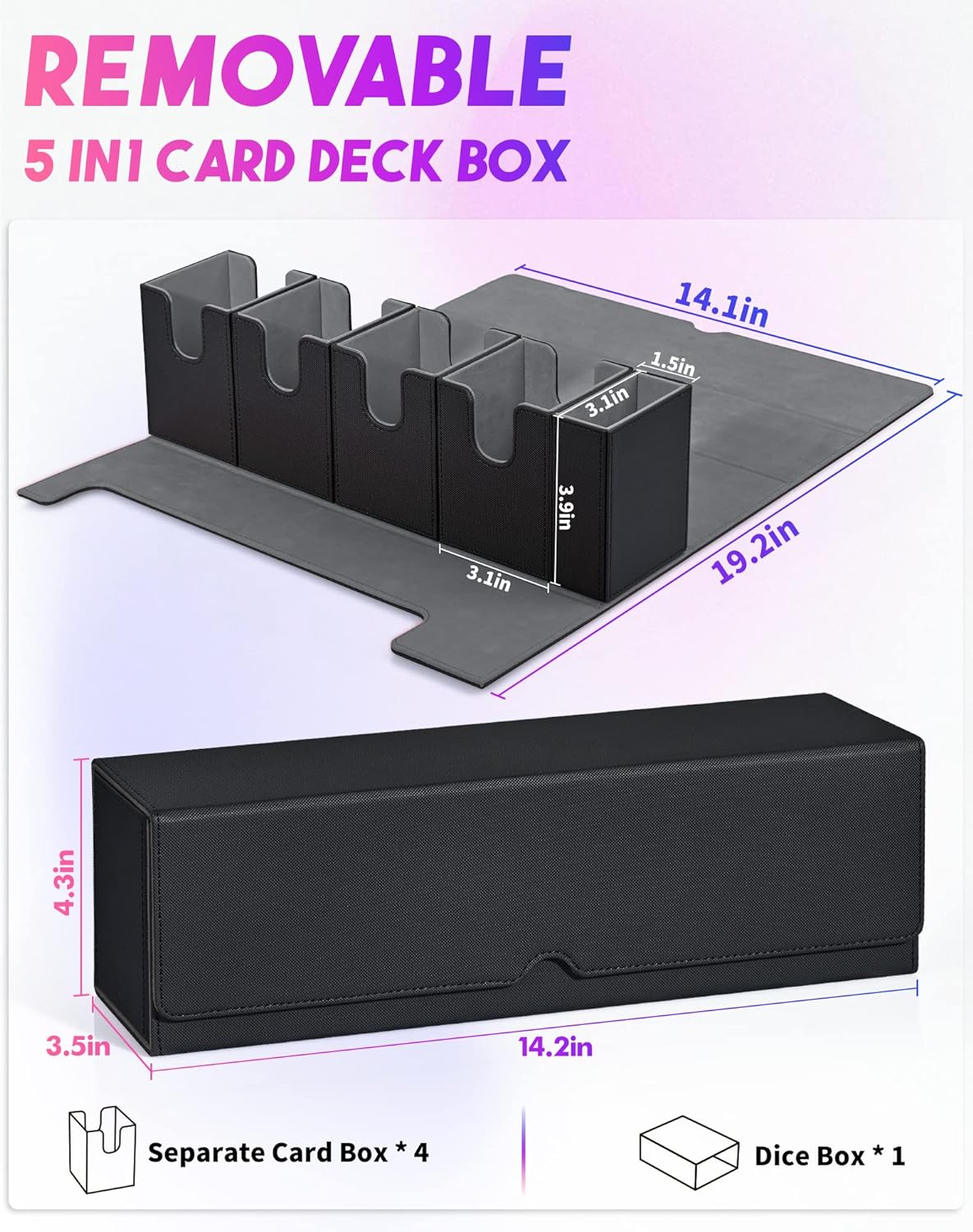Detalle 2 de UAONO Sammelkartenbox 5‑in‑1 für MTG 🎴