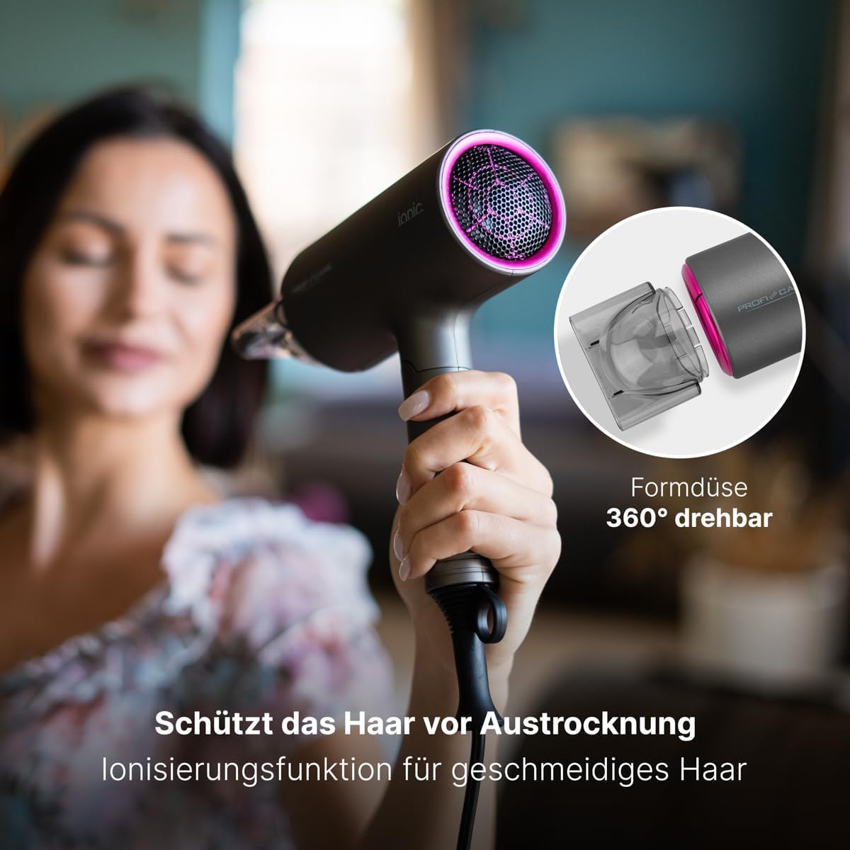 Thumbnail 2 de ProfiCare Haartrockner klappbar 1600W – kompakter Reiseföhn, pink (PC-HT 3073)
