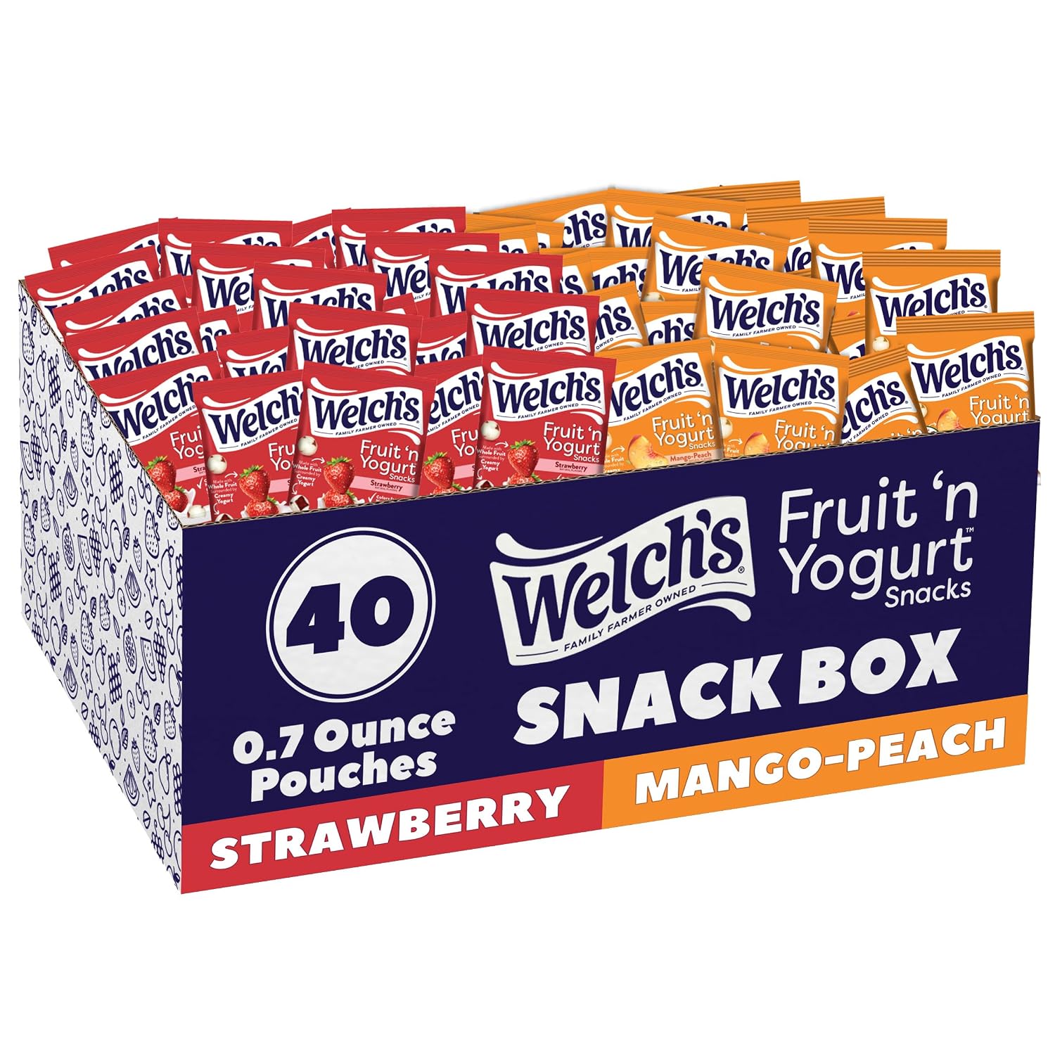 Detalle de Welch's Fruit 'n Yogurt Variety Pack, 40 Count, 0.7 oz Packs