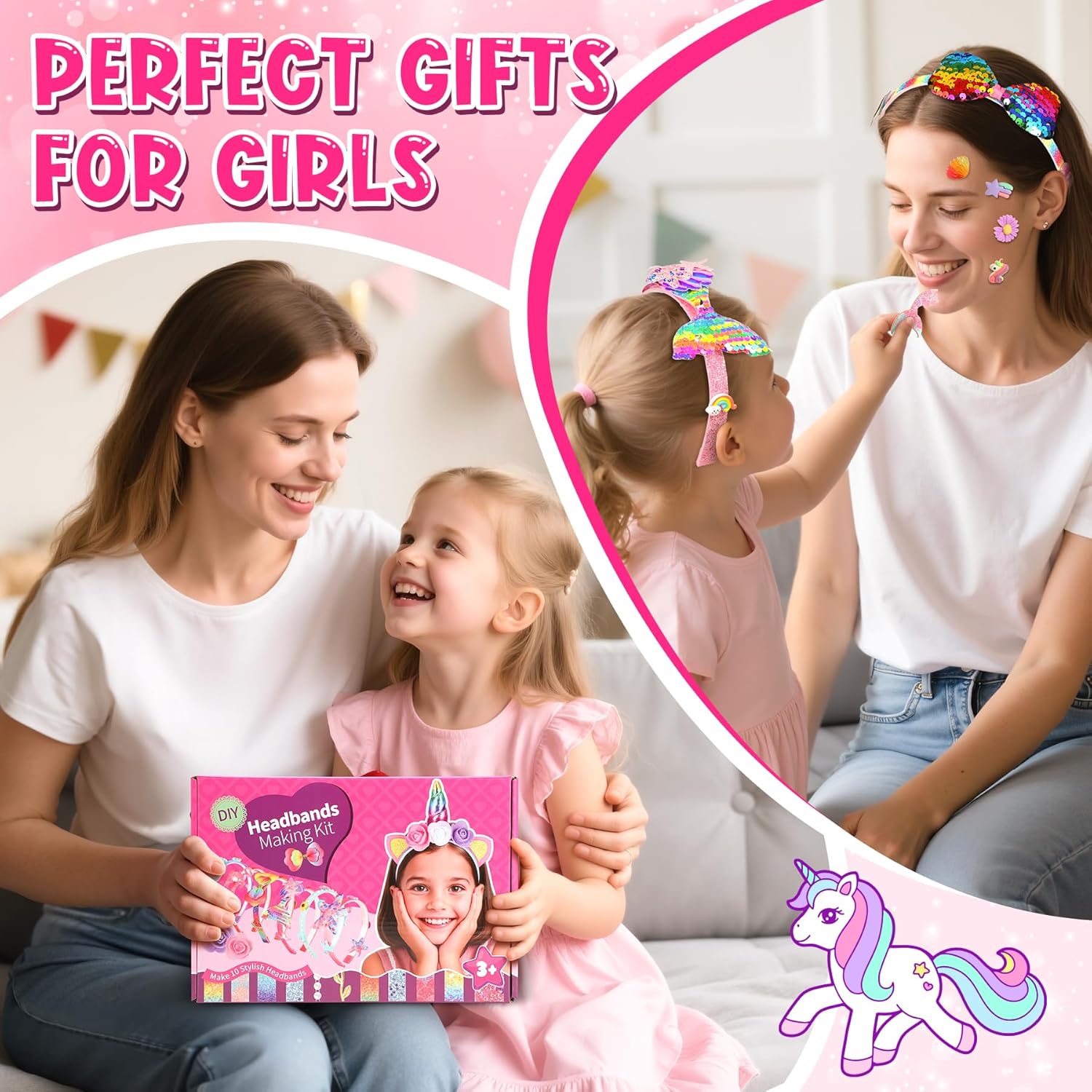 Detalle 2 de Pourbibi Kit 10 diademas para niñas 3-8 años