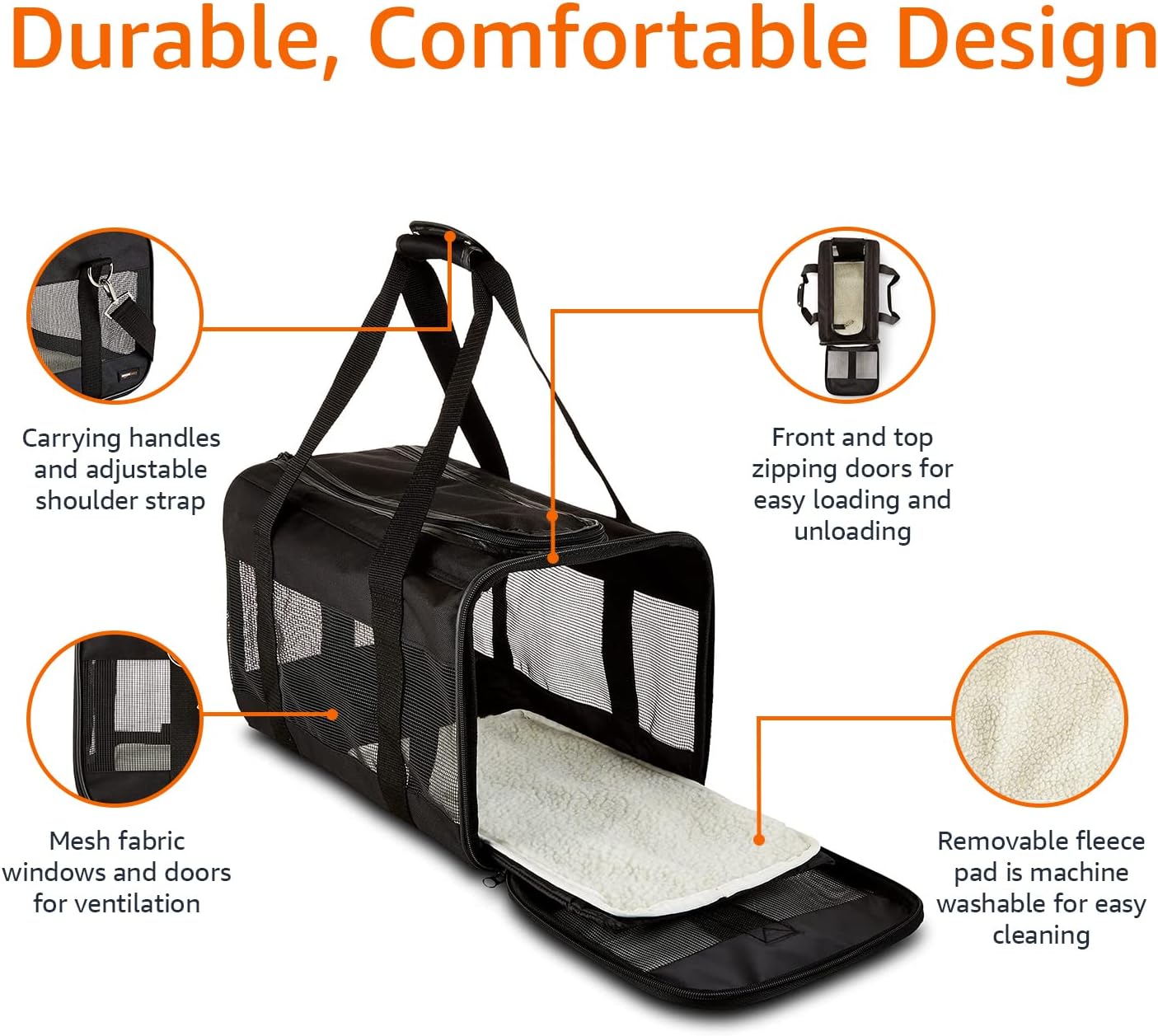 Detalle de Amazon Basics Trasportino Morbido Grande 50 cm