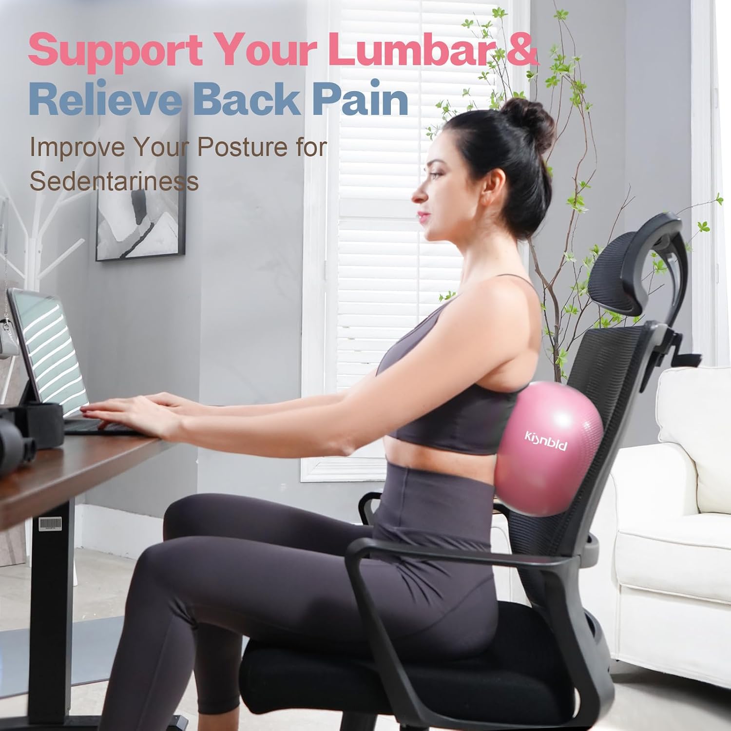 Detalle de kisnbld 9-Inch Small Exercise Ball: Mini Pilates Core Ball for Home Workouts