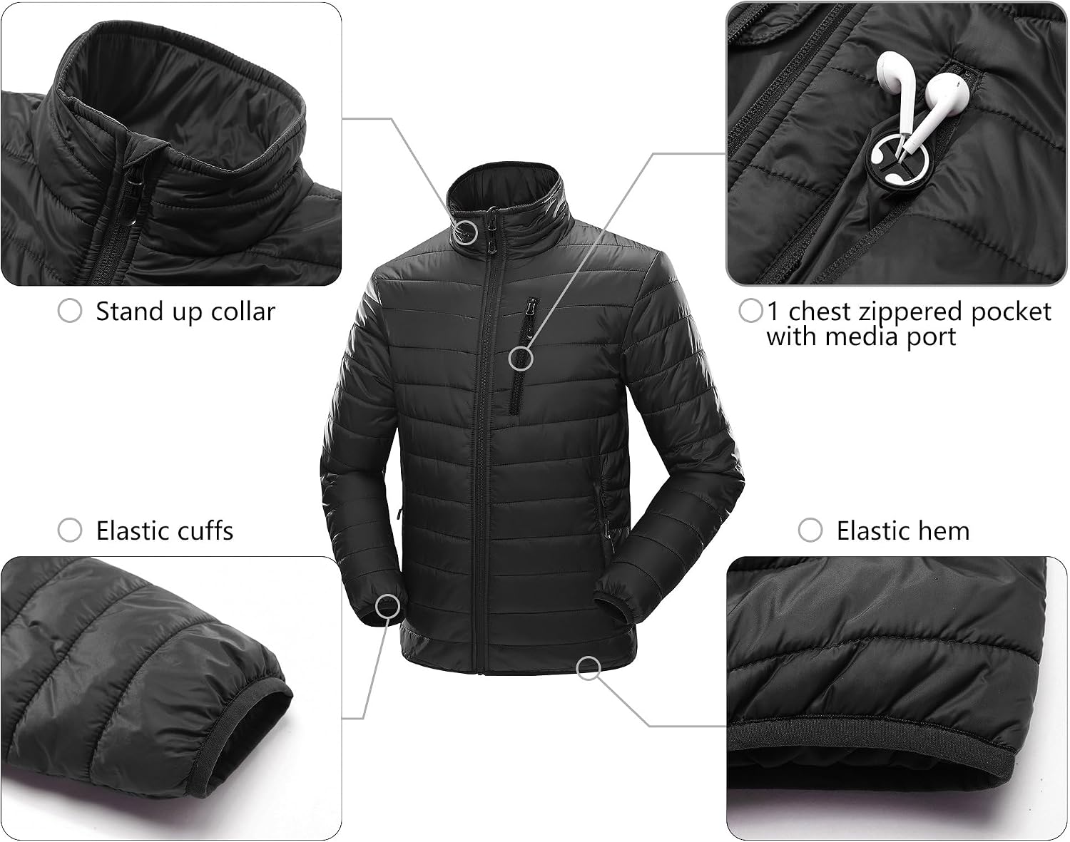 Thumbnail 3 de 33,000ft Herren Steppjacke Leichte Übergangsjacke