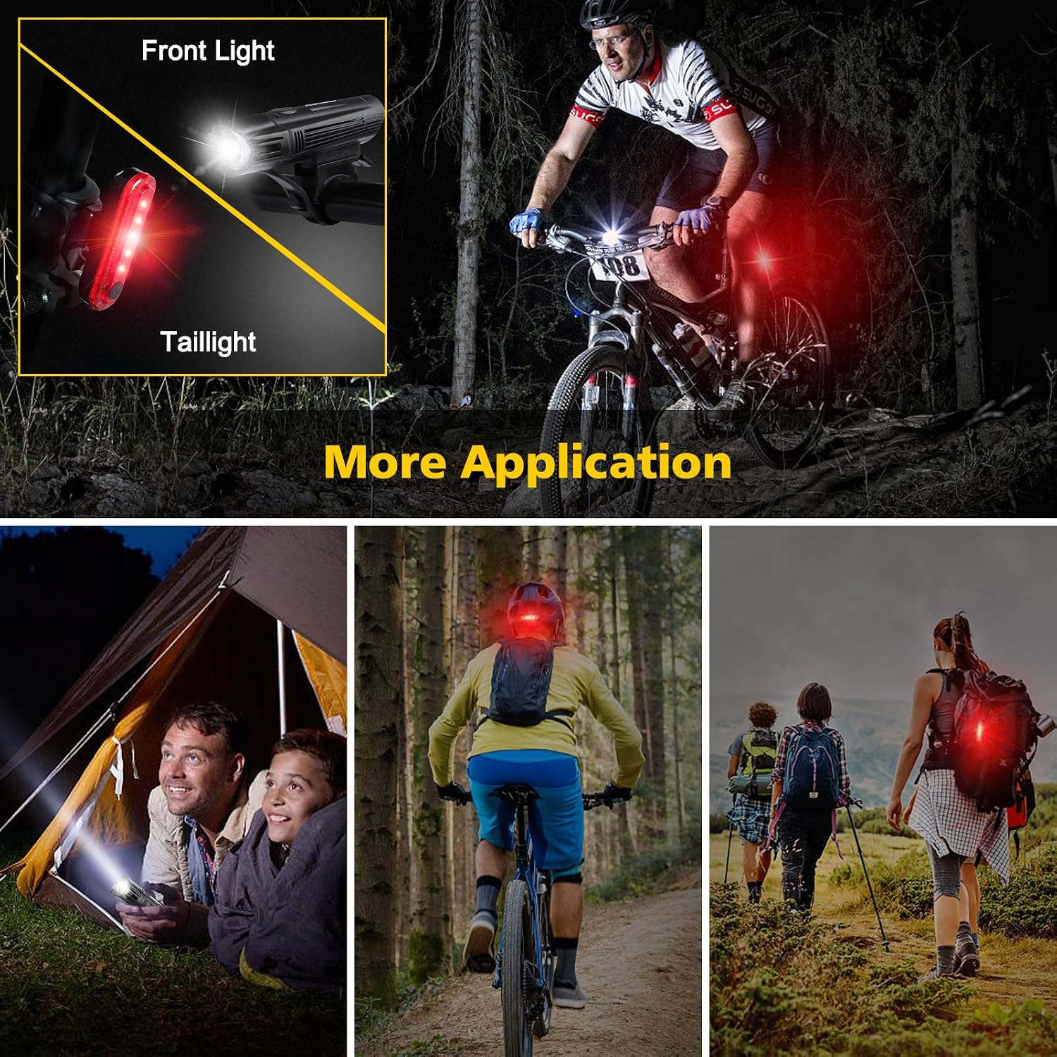 Thumbnail 6 de Defurhome Super Bright Bike Light Set 2000mAh