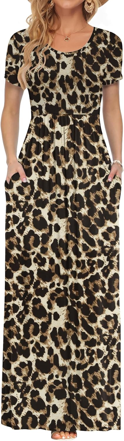 Thumbnail 5 de AUSELILY Damen Kurzarm Maxikleid mit Taschen – sommerlich, lässig & bequem