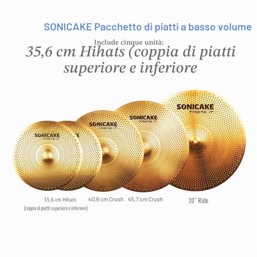 Detalle 2 de SONICAKE Set Piatti Basso Volume Dorato 5 pezzi
