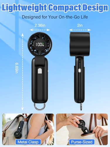 Detalle de Fcsih Handheld Fan: 100-Speed Portable 4-in-1 Personal Fan