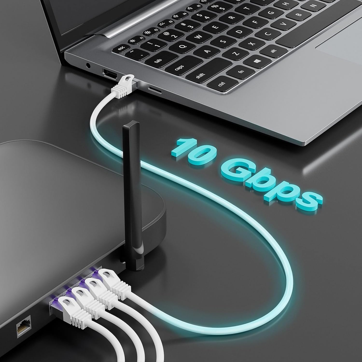 Thumbnail 3 de FGB CAT7 Patchkabel 10 Gbit/s, 0,25 m (x10), RJ45 S/FTP PIMF, SFTP Schirmung – weiß