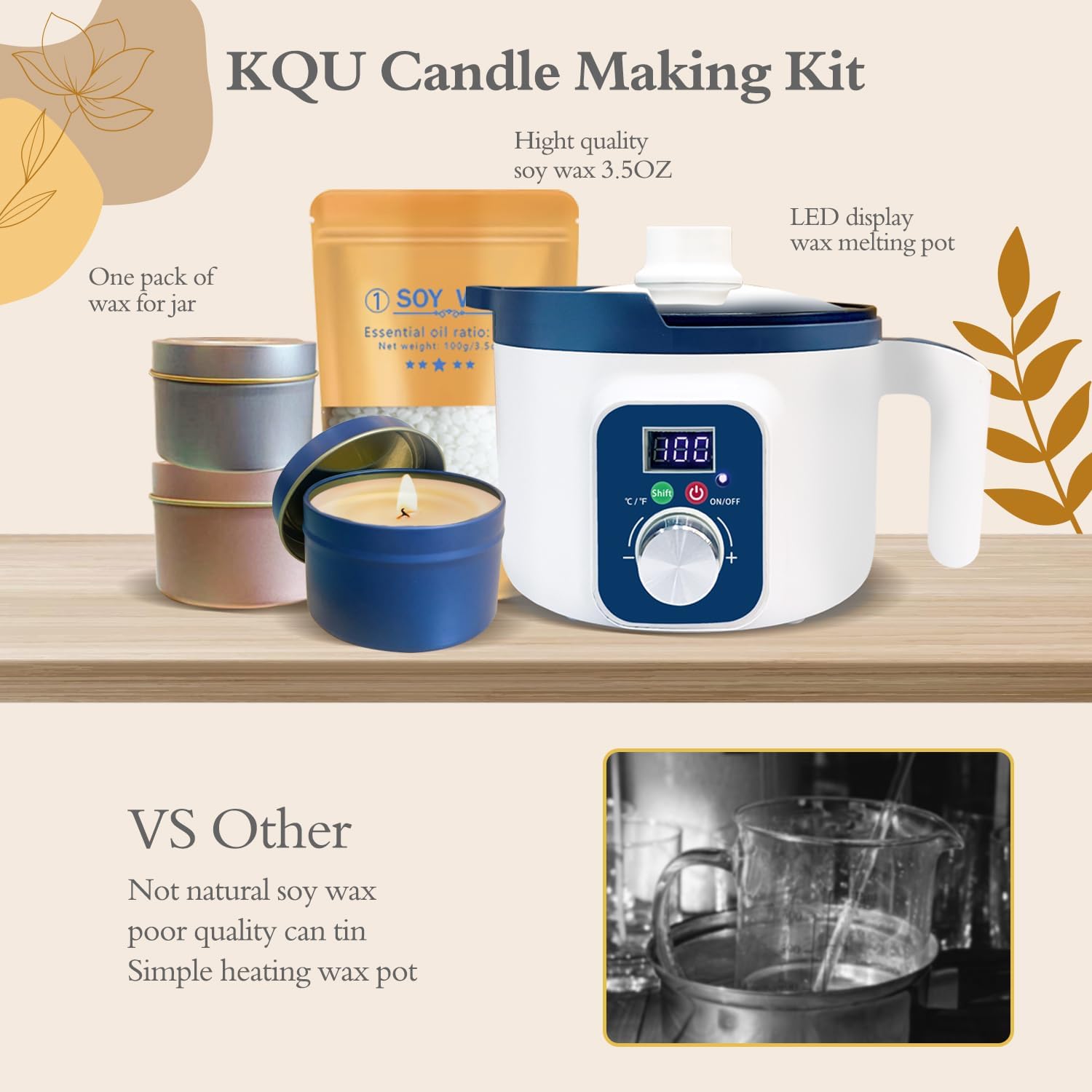 Thumbnail 2 de DIY Candle Making Kit for Adults with Smart Wax Melting Pot