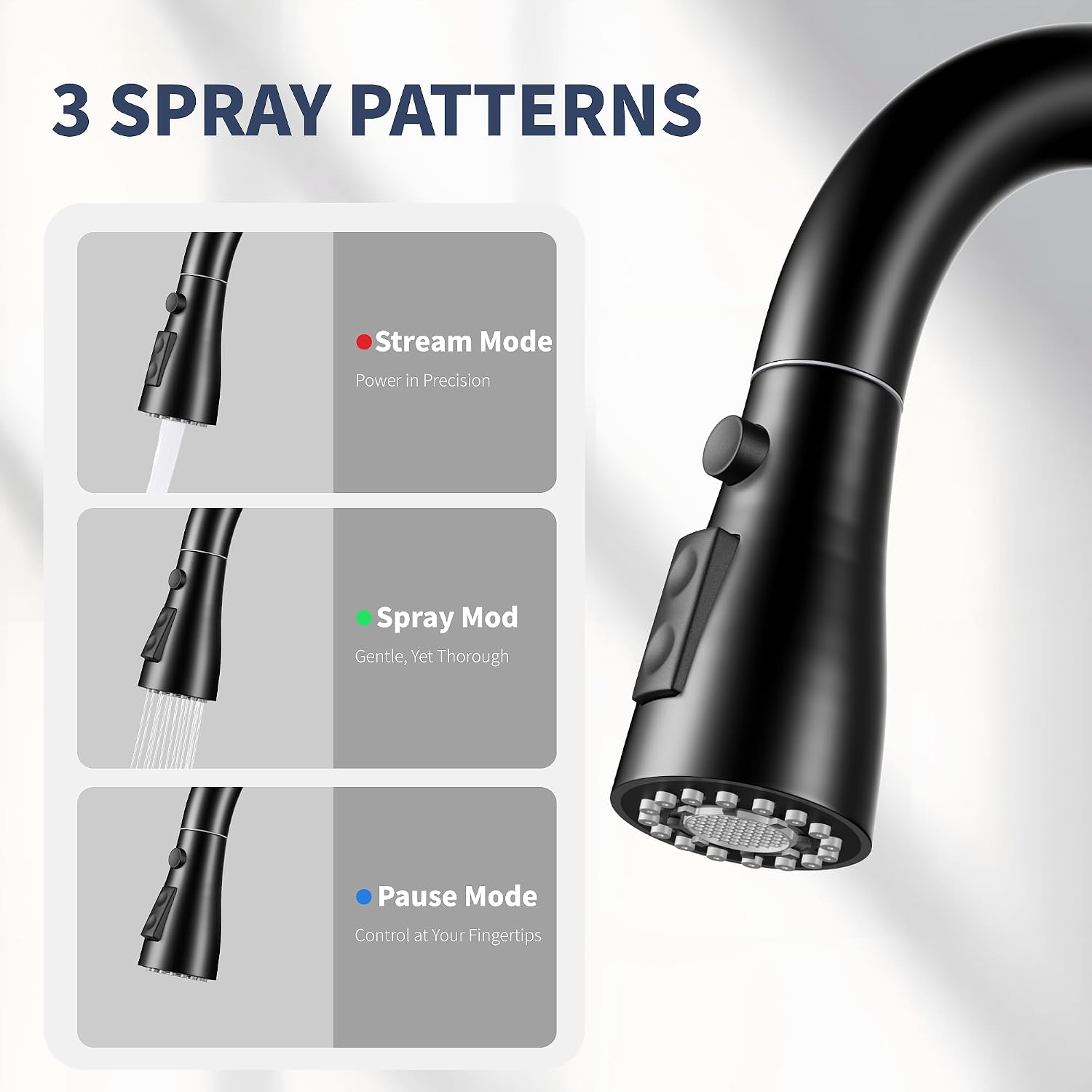 Detalle de HANGE Kitchen Faucet in Matte Black