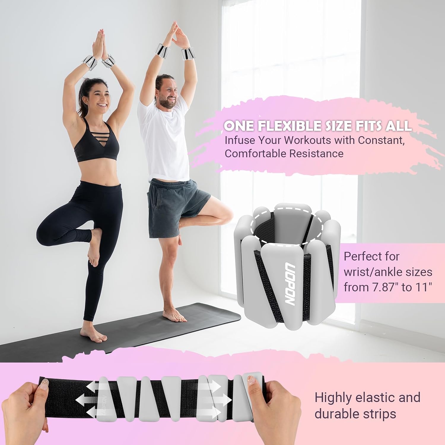 Thumbnail 5 de Adjustable Silicone Wrist and Ankle Weights, 2 lb Set
