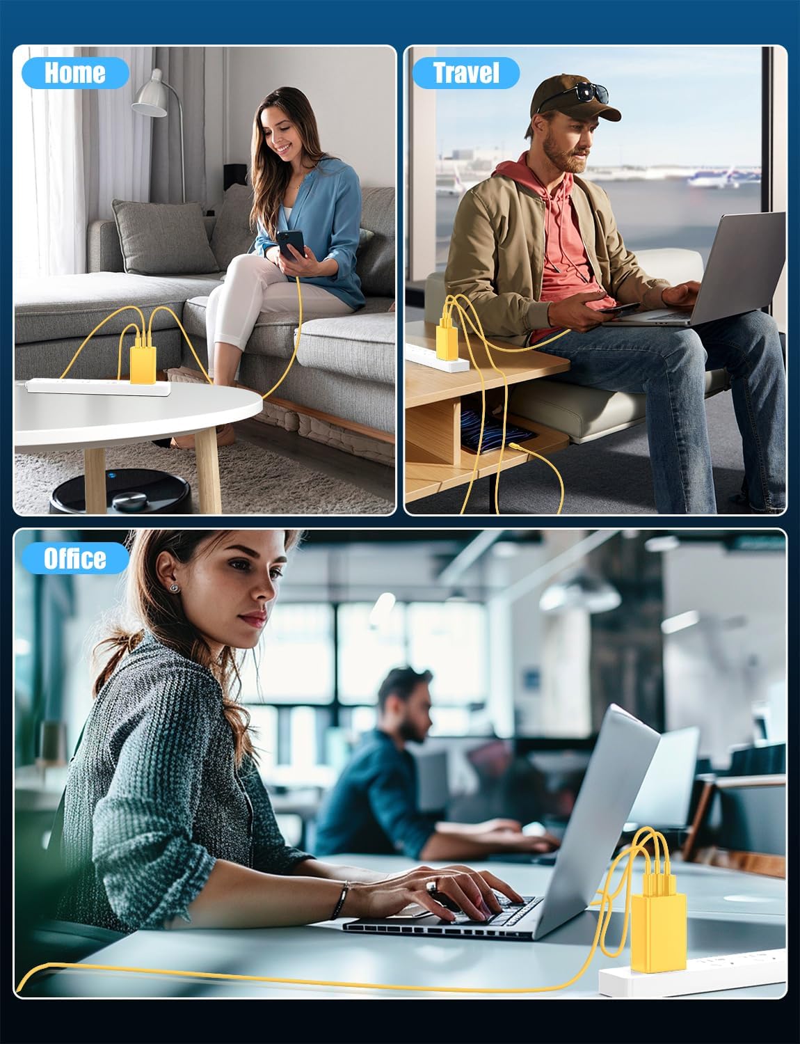 Thumbnail 6 de 2Pack 65W USB-C Wall Charger Block (3-Port) with Dual USB-C + USB-A