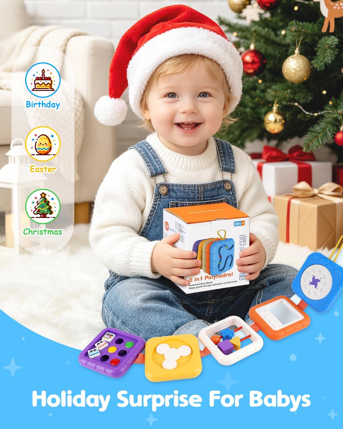 Thumbnail 6 de ZCOINS 7790 Busy Cube 8 w 1 – składana zabawka Montessori z ABS