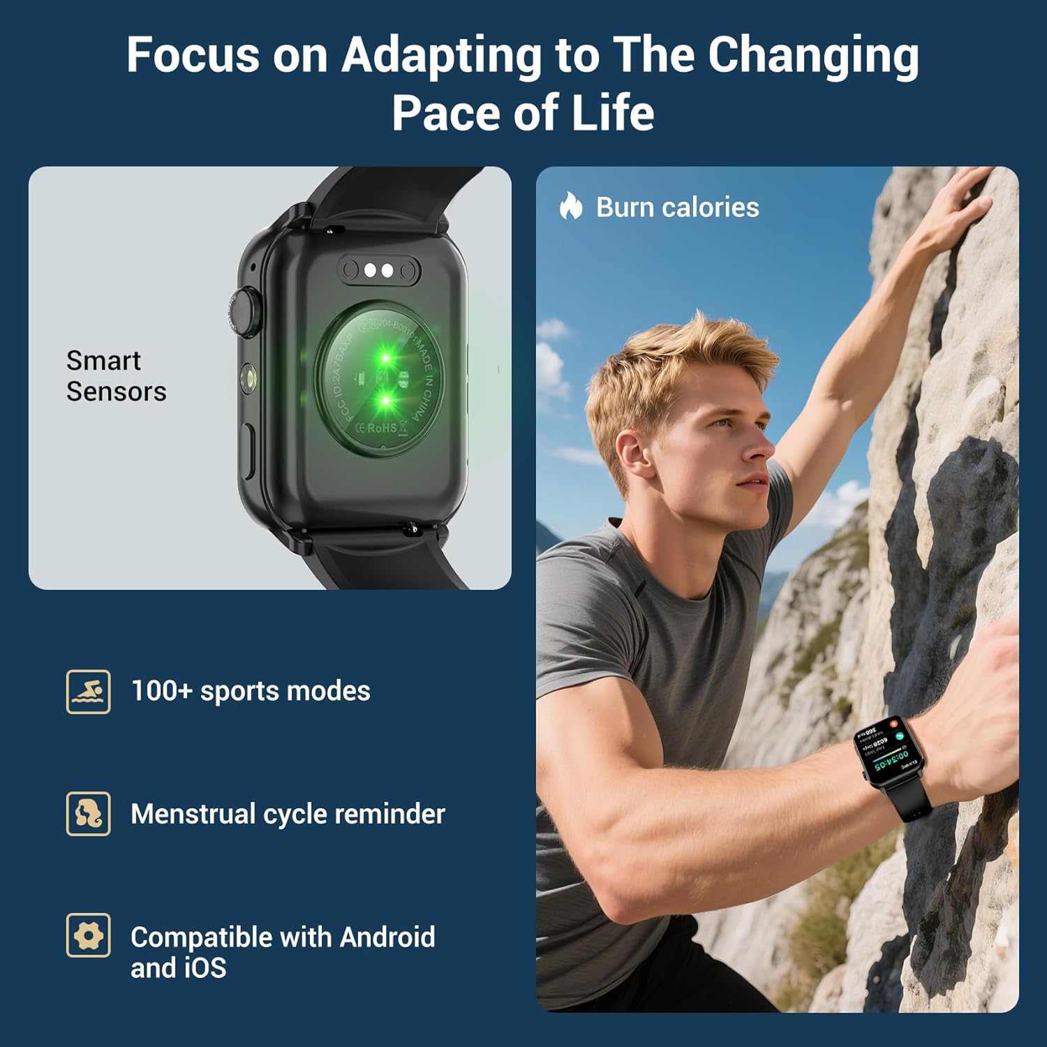 Thumbnail 3 de Baolubao Smart Watch for Men & Women — 1.91" Touchscreen Fitness Tracker with LED Flashlight, Calls, 100+ Sports Modes