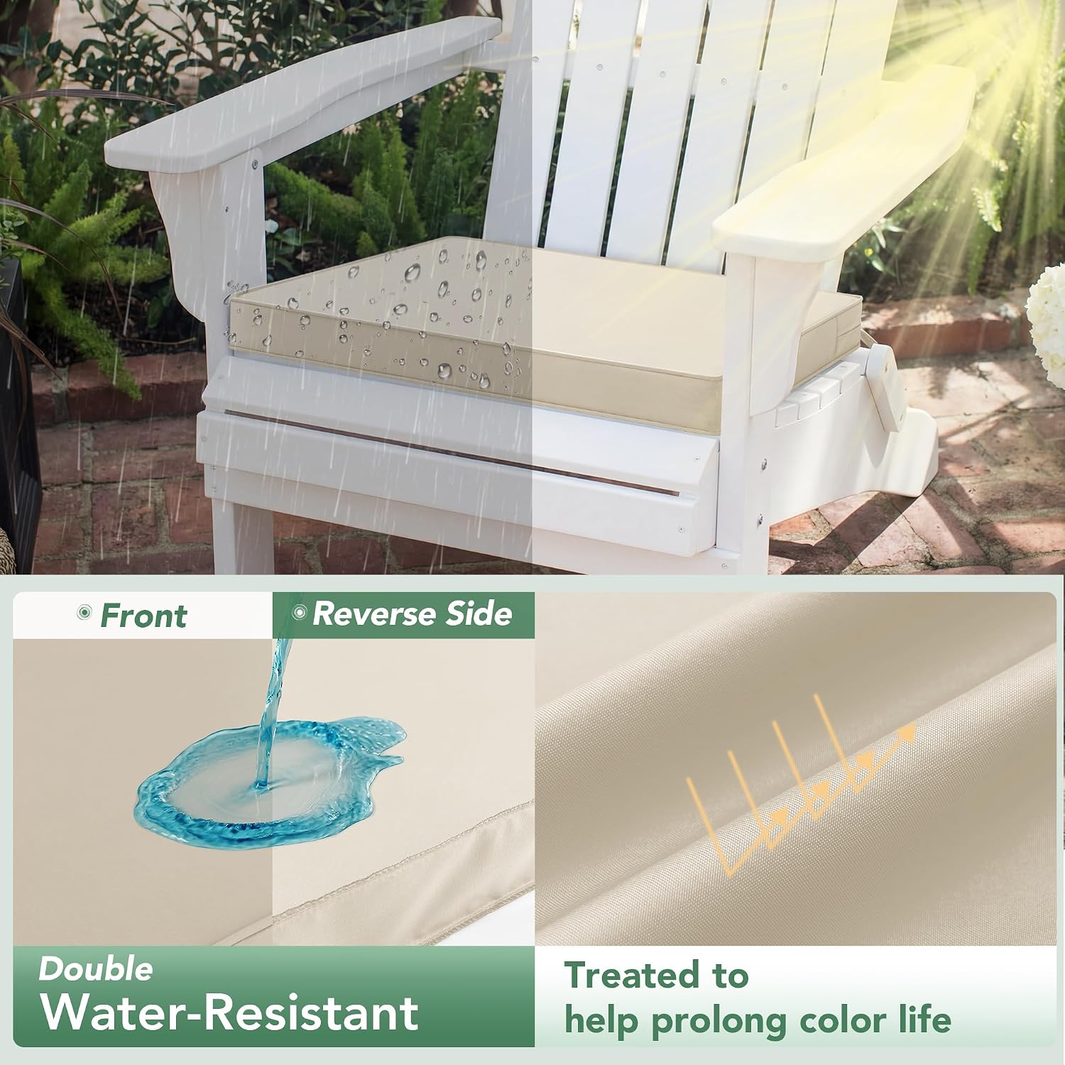 Detalle de Summsun Outdoor Chair Cushions 18.5 x 16 x 2 Inches