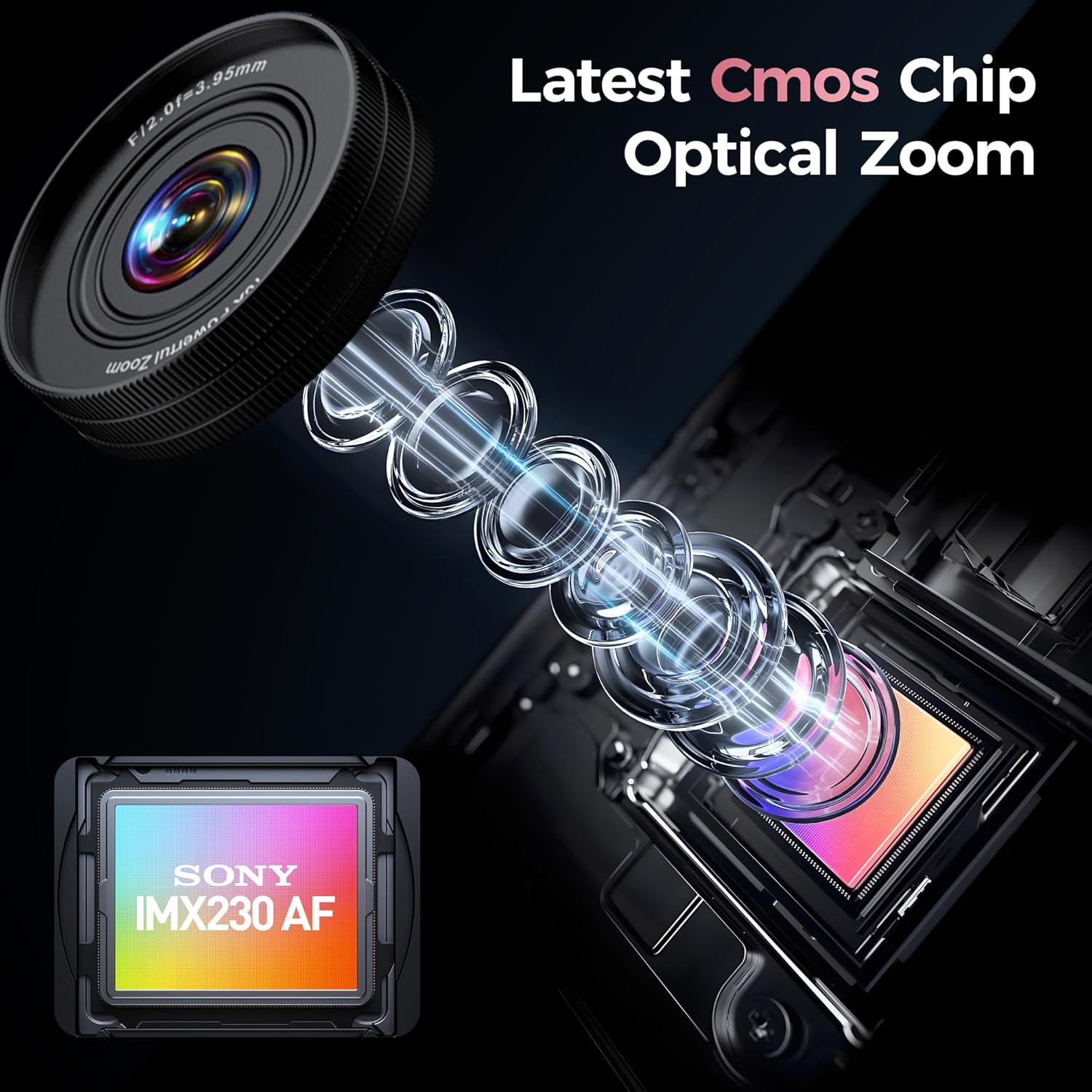 Thumbnail 5 de Fotocamera digitale 4K 64MP compatta con 16x zoom e flip 180°