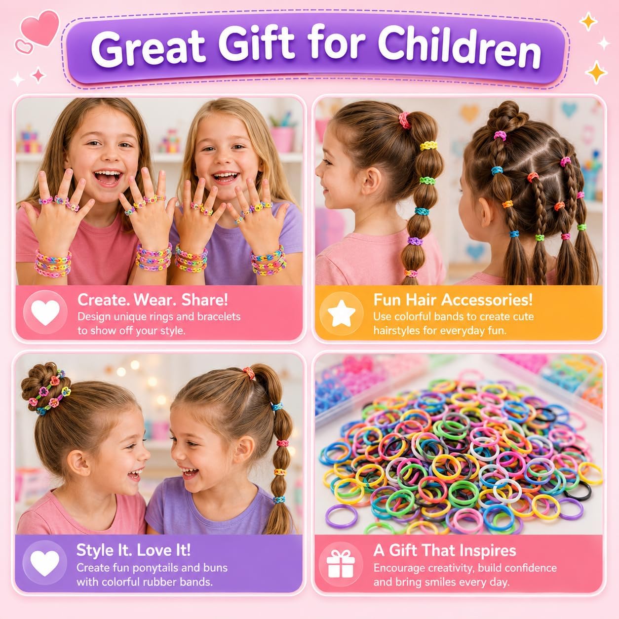 Thumbnail 6 de BIZEE 2700+ Loom Bands Starter Kit with Refills, Charms, Beads, Clasps & Storage Box