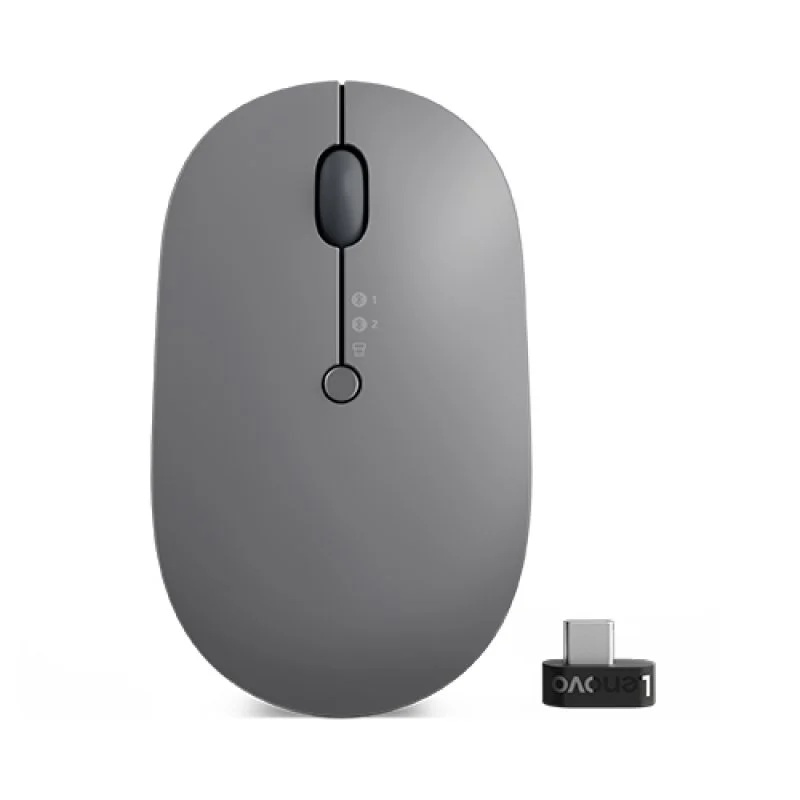 Lenovo Go, ratón inalámbrico multidispositivo de 2400 DPI en gris