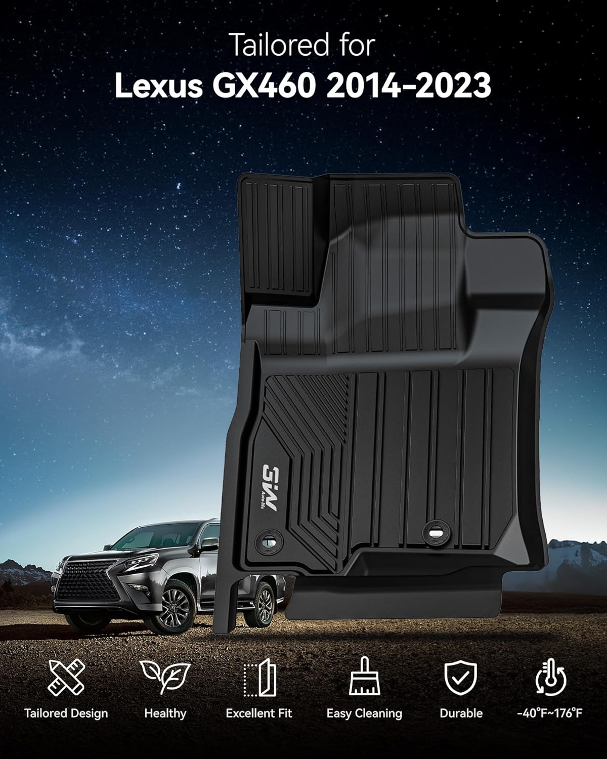 Thumbnail 1 de 3W Floor Mats GX460 7-Seat 2014-2023