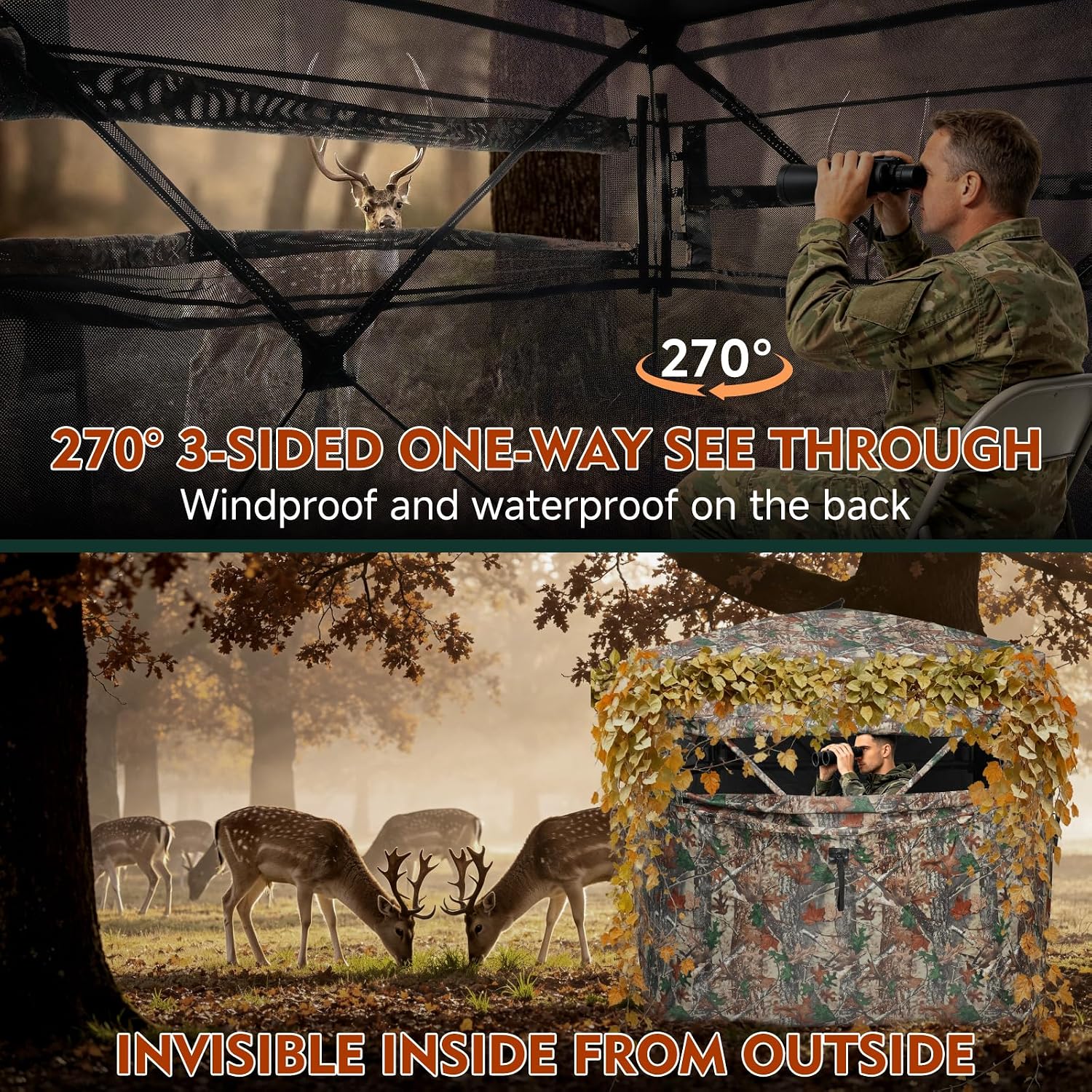 Thumbnail 1 de DUEYAGO 270S-ZP Hunting Blind, 270° View, 2–3 Person, Silent Sliding Windows