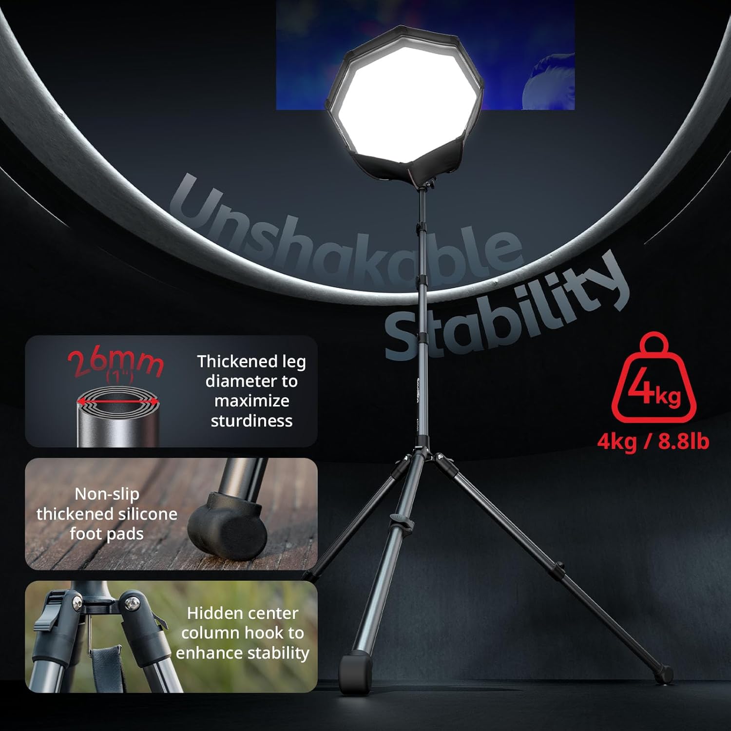 Thumbnail 5 de SMALLRIG 5475 treppiede per luci 190 cm pieghevole