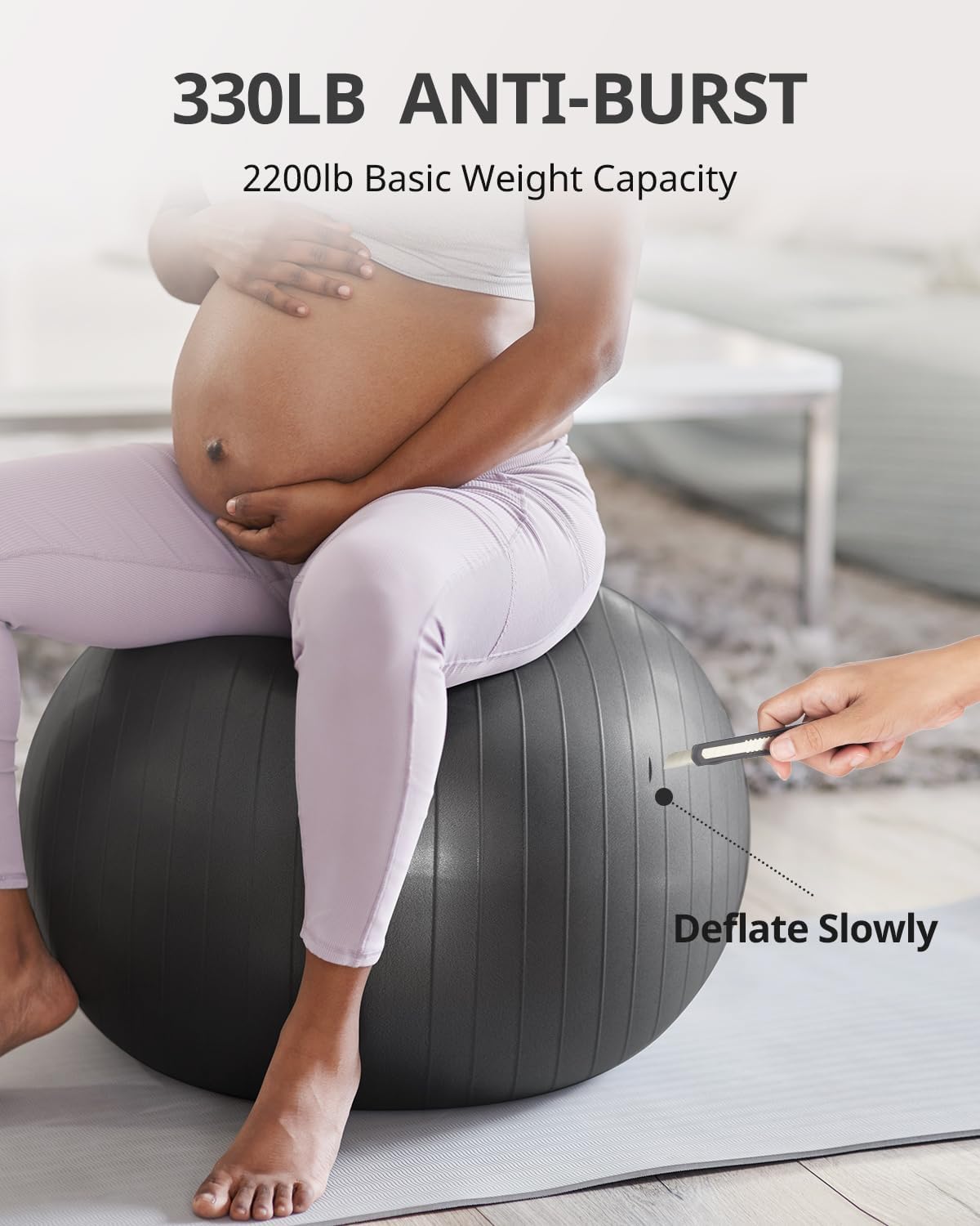 Detalle 2 de Trideer TR001 Exercise Ball, Non-Slip PVC Yoga Ball with Pump