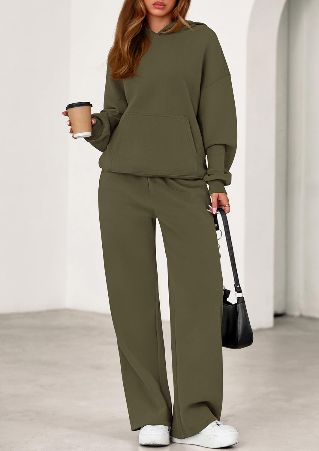 Thumbnail 2 de PRETTYGARDEN Women's 2-Piece Spring Sweatset: Oversized Hoodie & Wide-Leg Sweatpants