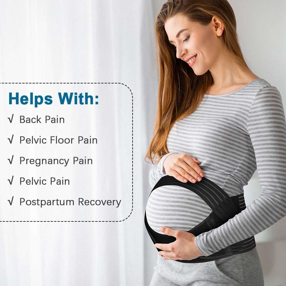 Thumbnail 5 de AUYAO Pregnancy Belly Band Maternity Belt – Adjustable 2-in-1 elastic support for lower back, abdomen and pelvic relief