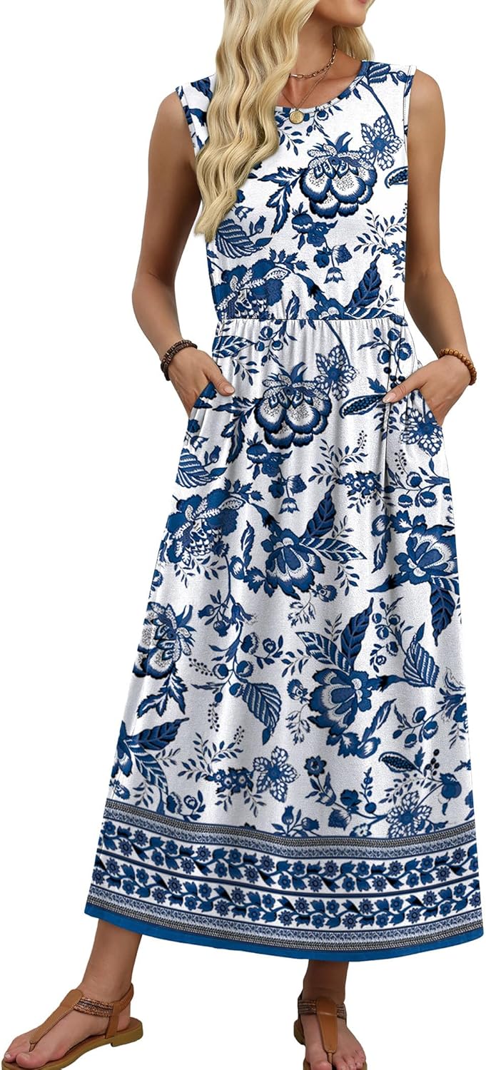 Thumbnail 2 de WIHOLL Summer Maxi Dress for Women 2026 with Elastic Waist and Pockets