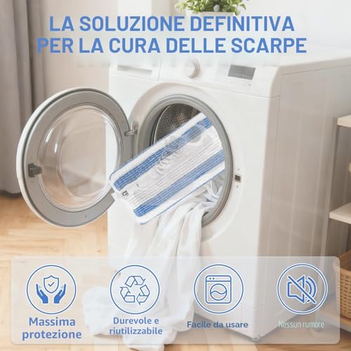 Detalle de YTUGIL Sacchetto per Lavare Scarpe in Lavatrice 2 Pezzi – Cerniera Nascosta, 39 × 19 cm