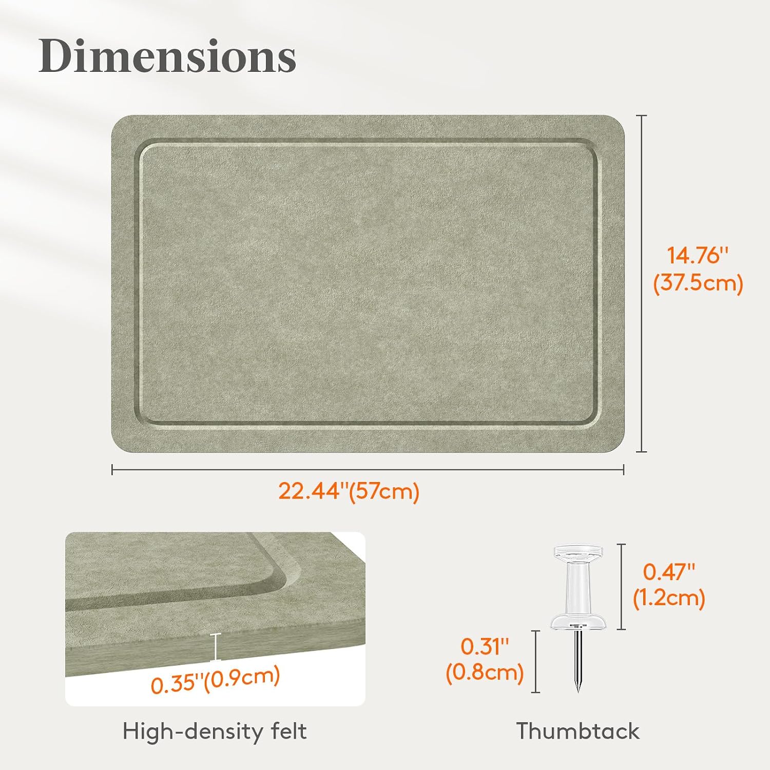Thumbnail 3 de Lifewit 25111 Foldable Self-Adhesive Felt Bulletin Board, Sage, 20 Pushpins