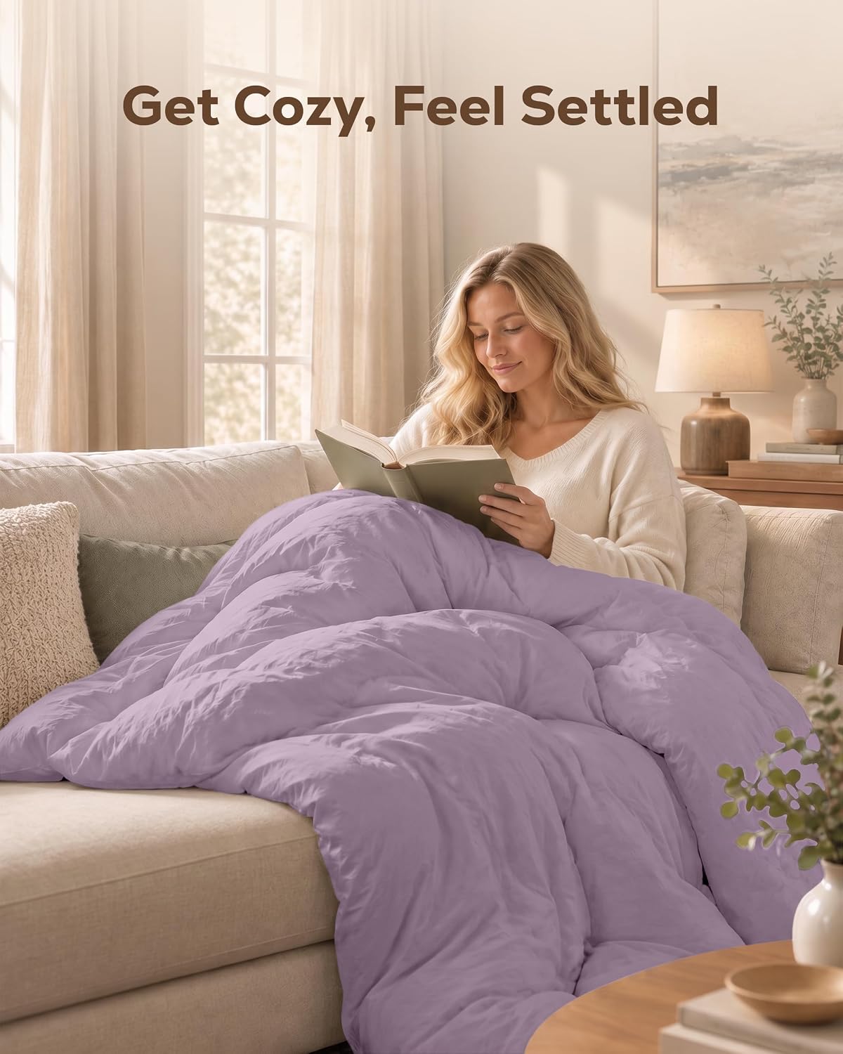 Detalle 1 de Utopia Bedding UB0296 Queen Duvet Cover Set, Lavender Microfibre with Zipper