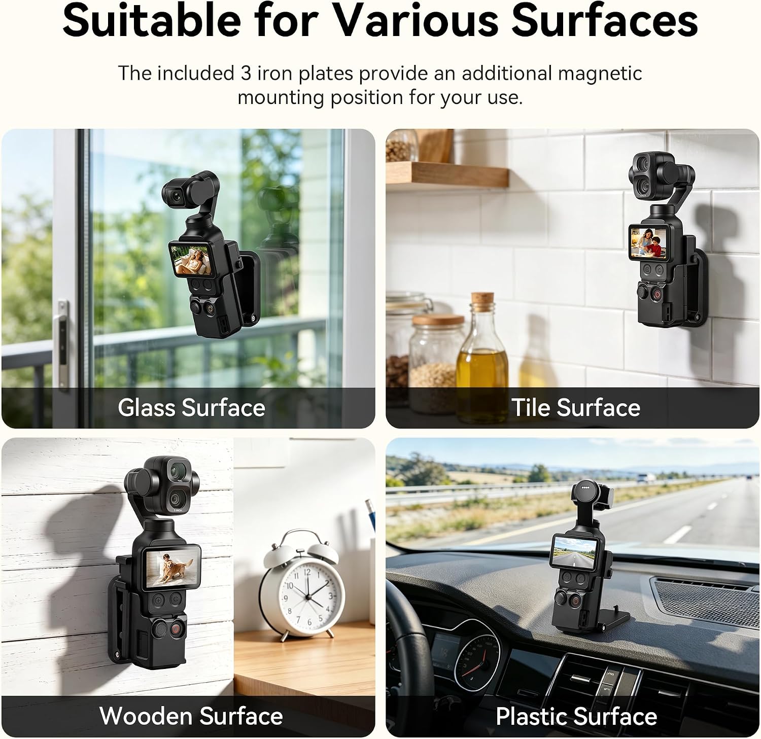 Detalle de AMAZEAR magnetische houder voor DJI Osmo Pocket 4P/4/3, 180° verstelbaar