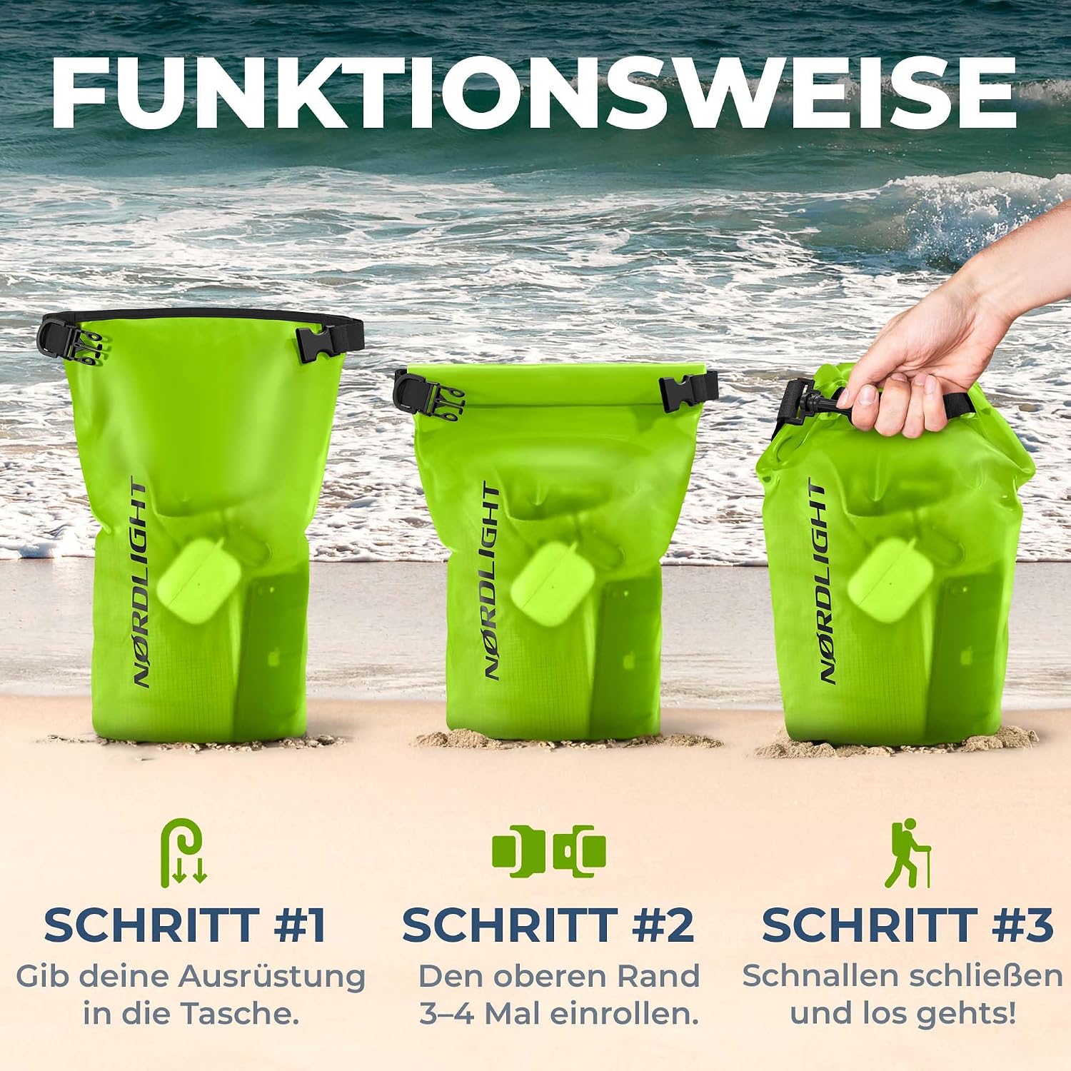Thumbnail 6 de Nordlight Dry Bag wasserdichte Tasche (2–30 l) mit Roll-Top und Schultergurt