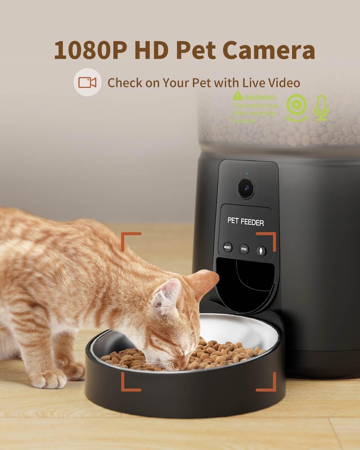Thumbnail 1 de PUPPY KITTY Distributore Automatico Cibo Gatti con Telecamera 1080P – Controllo da App e Video 2.4G WiFi