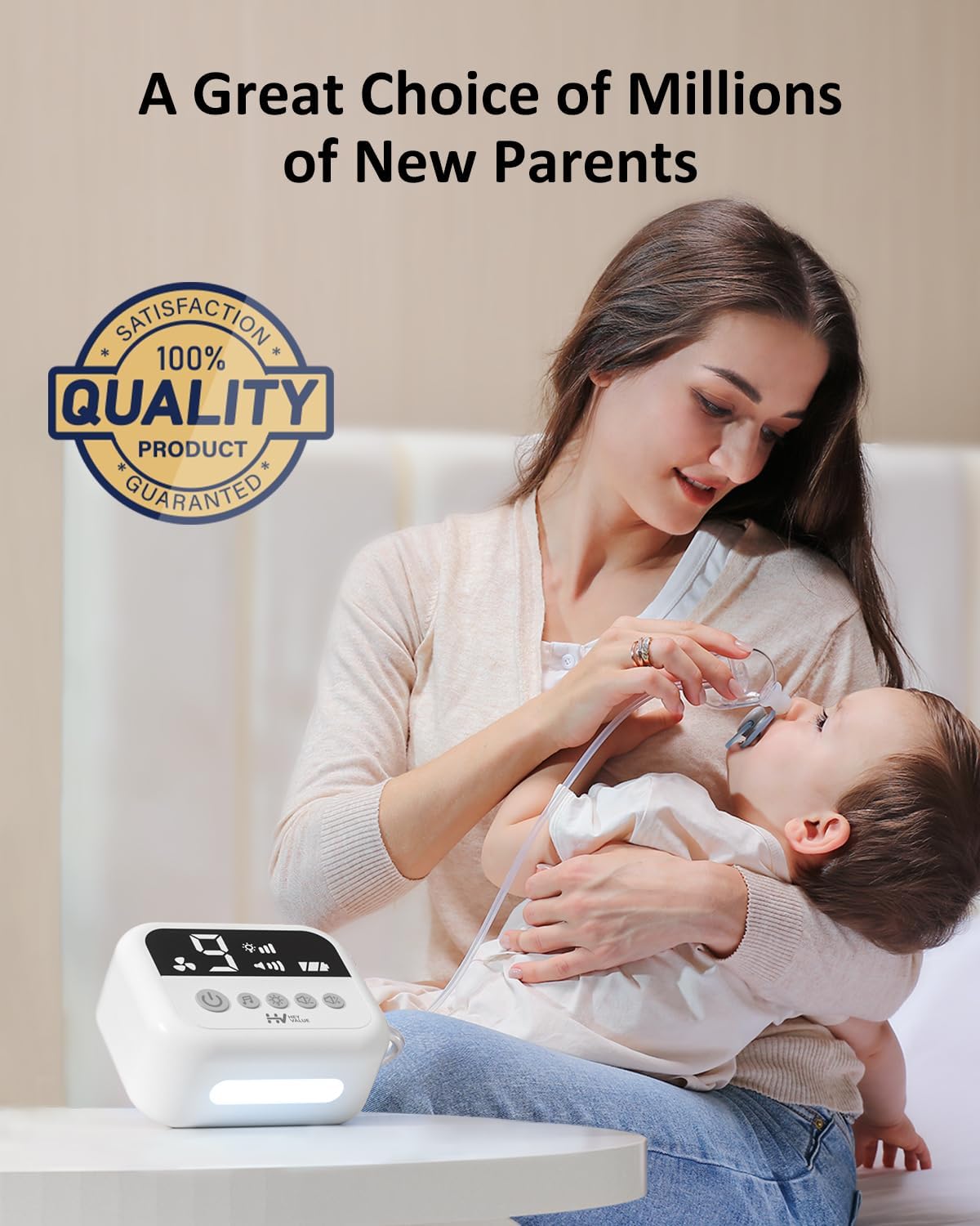 Thumbnail 5 de HEYVALUE Nasal Aspirator for Baby: Hospital-Grade Suction with 9 Levels, Night Light, and Soothing Tunes