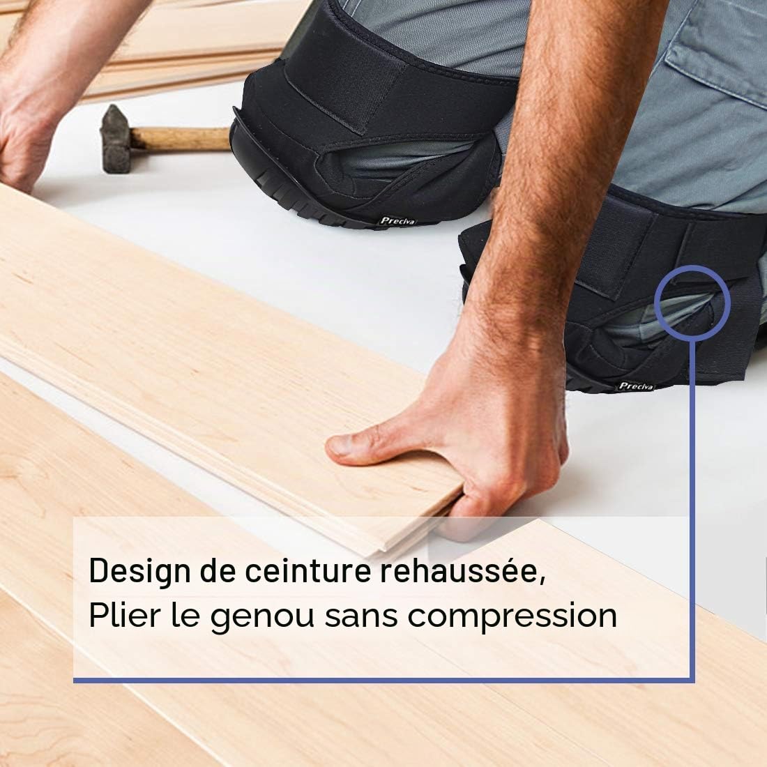 Thumbnail 4 de Preciva Genouillères Professionnelles Heavy Duty avec Gel et Mousse EVA – Confort et Protection pour la Construction