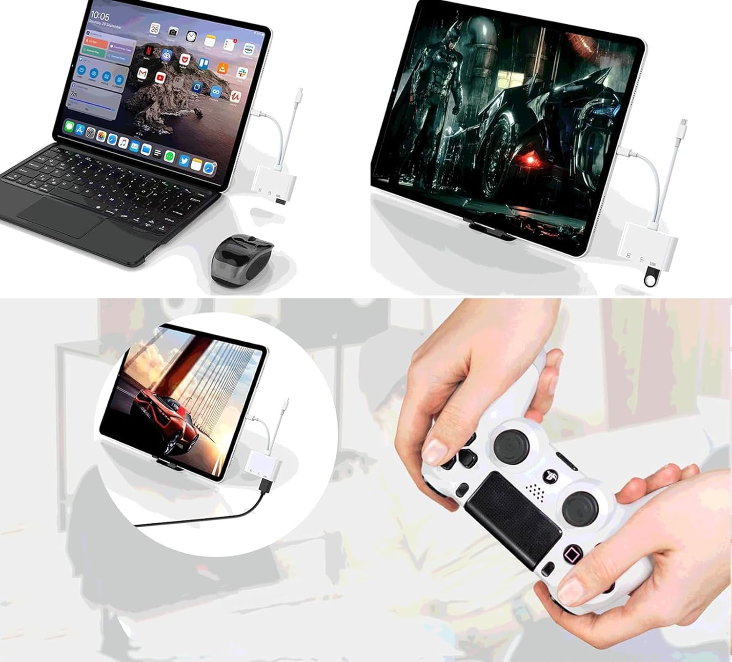 Thumbnail 6 de [Apple MFi Certified] SD Card Reader & USB OTG Adapter for iPhone/iPad – 3 Card Slots, Lightning & USB-C