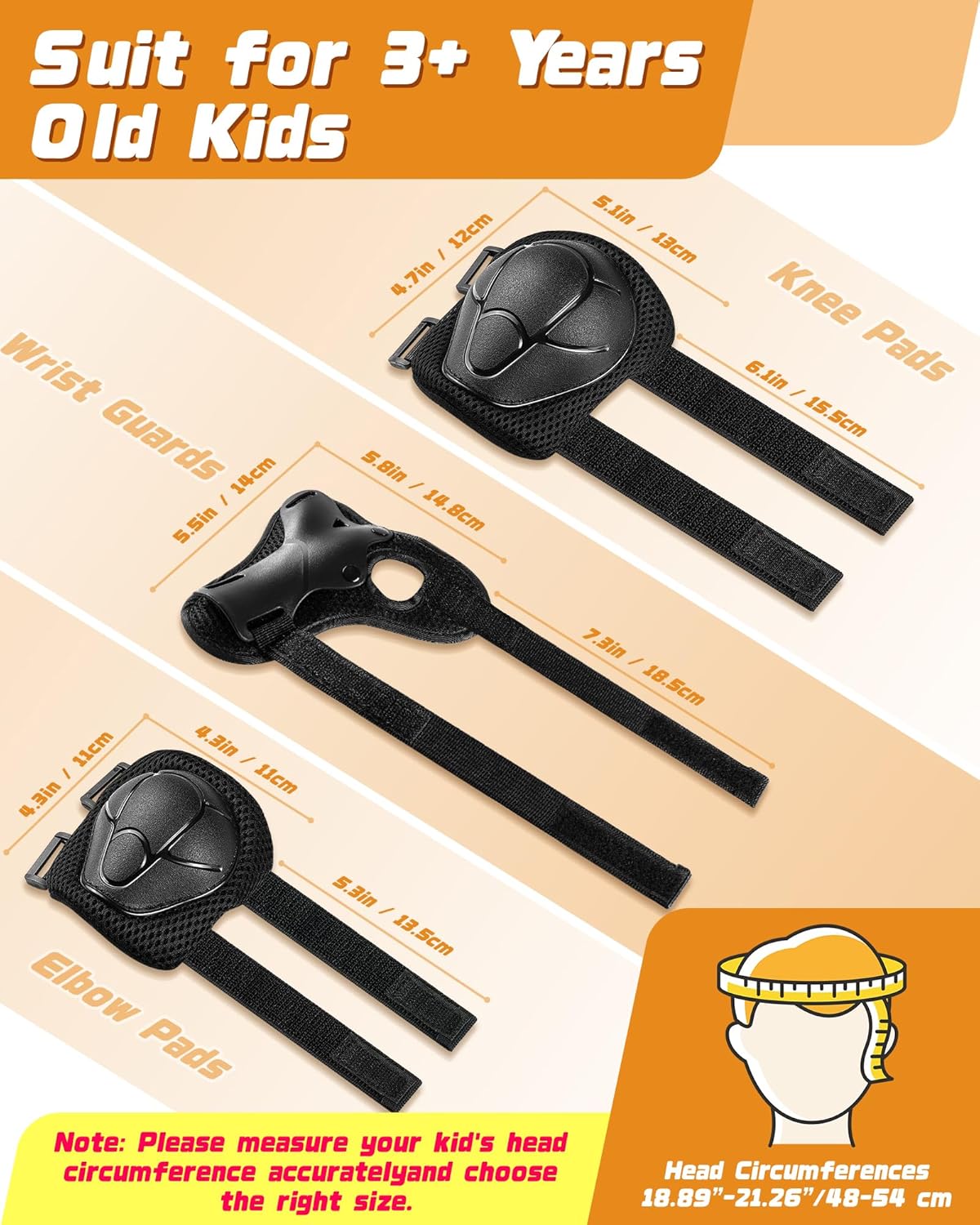 Thumbnail 2 de Kids Bike Helmet Set with Adjustable Helmet, Pads & Wrist Guards (Ages 2–14)