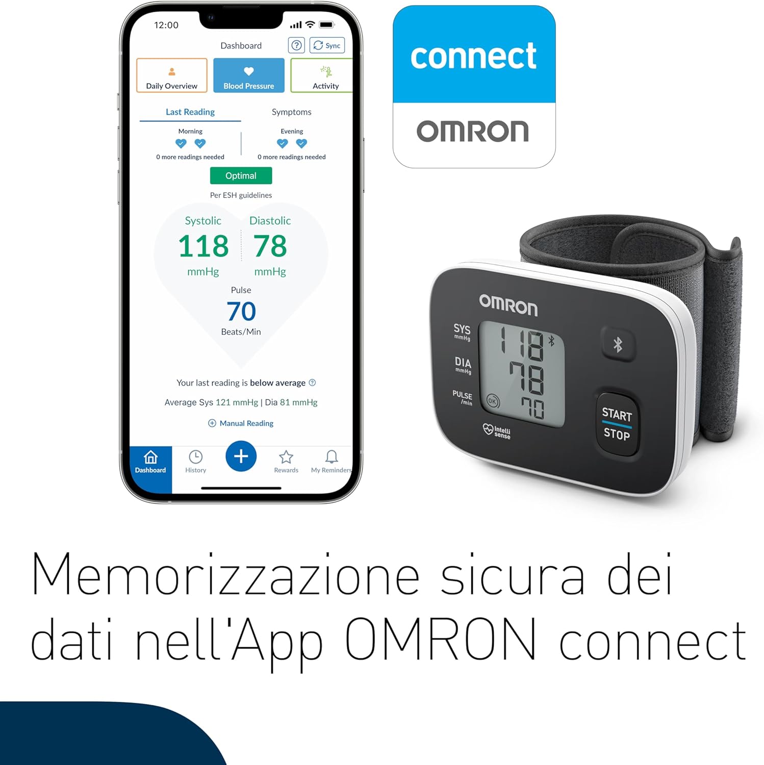 Detalle de OMRON RS3: Misuratore di Pressione Arteriosa da Polso con Bluetooth – misure affidabili e monitoraggio